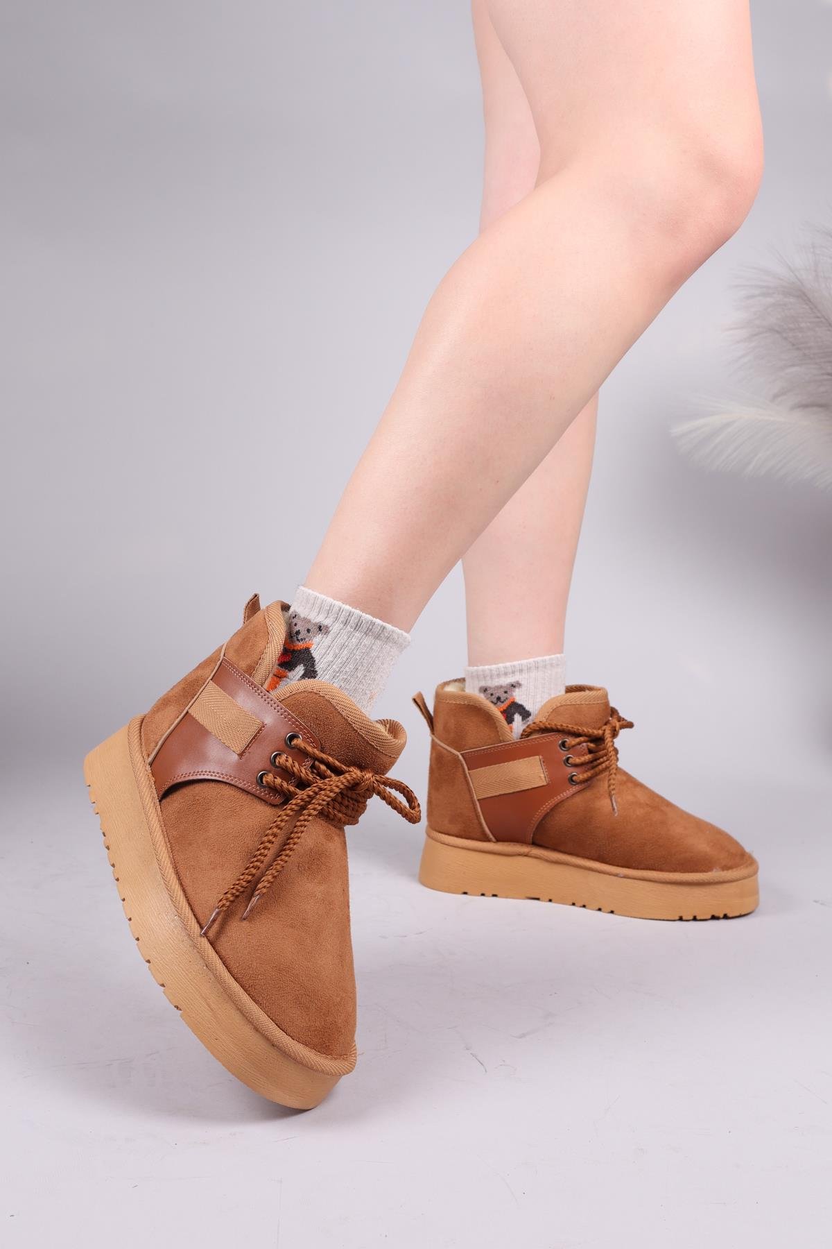 PUFF İçi Suni Kürklü Süet Bot TABABOT