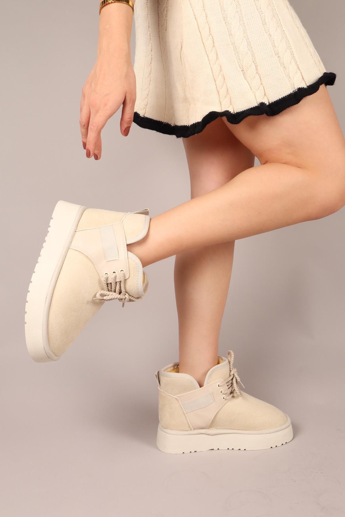 PUFF İçi Suni Kürklü Süet Bot TENBOT