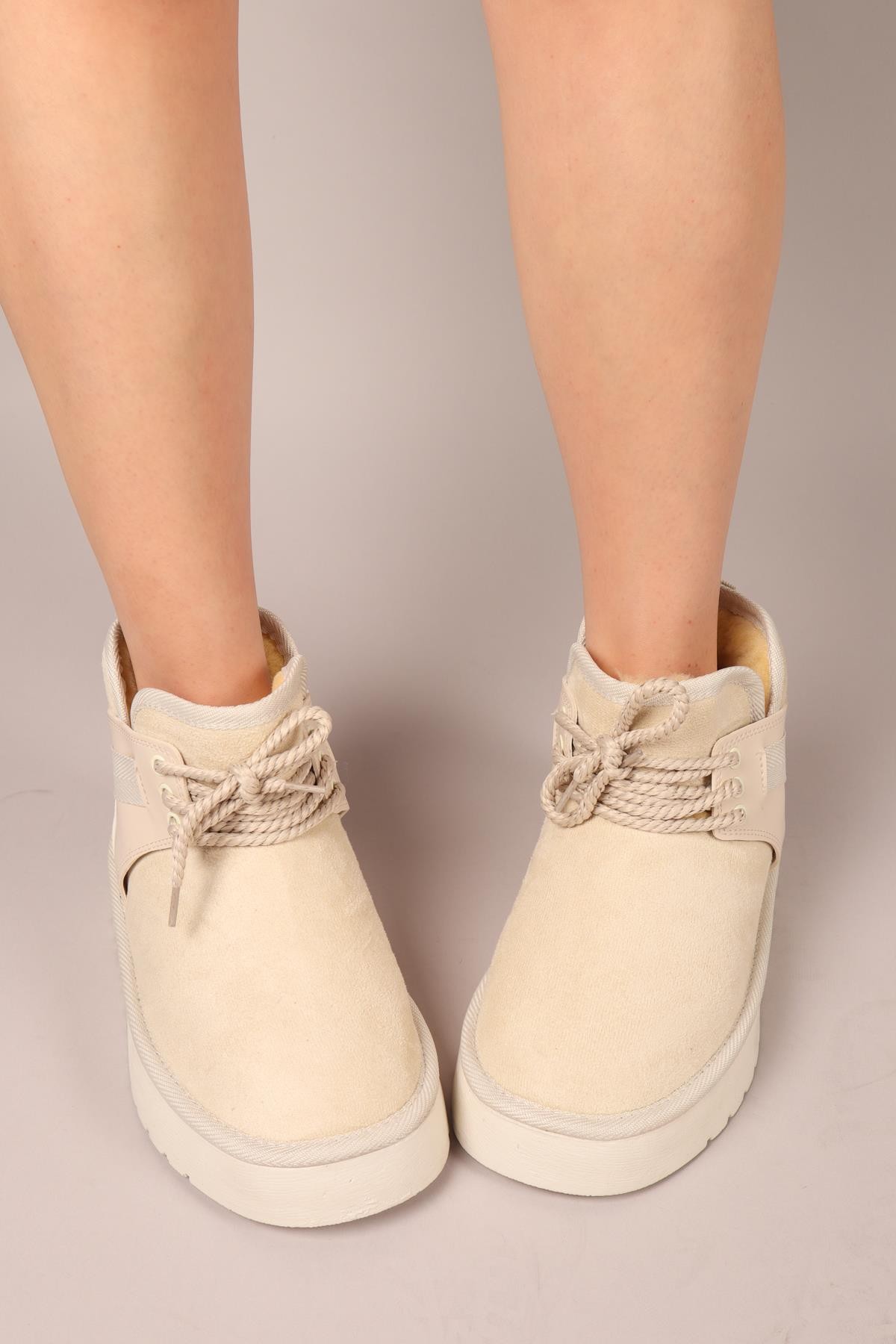 PUFF İçi Suni Kürklü Süet Bot TENBOT