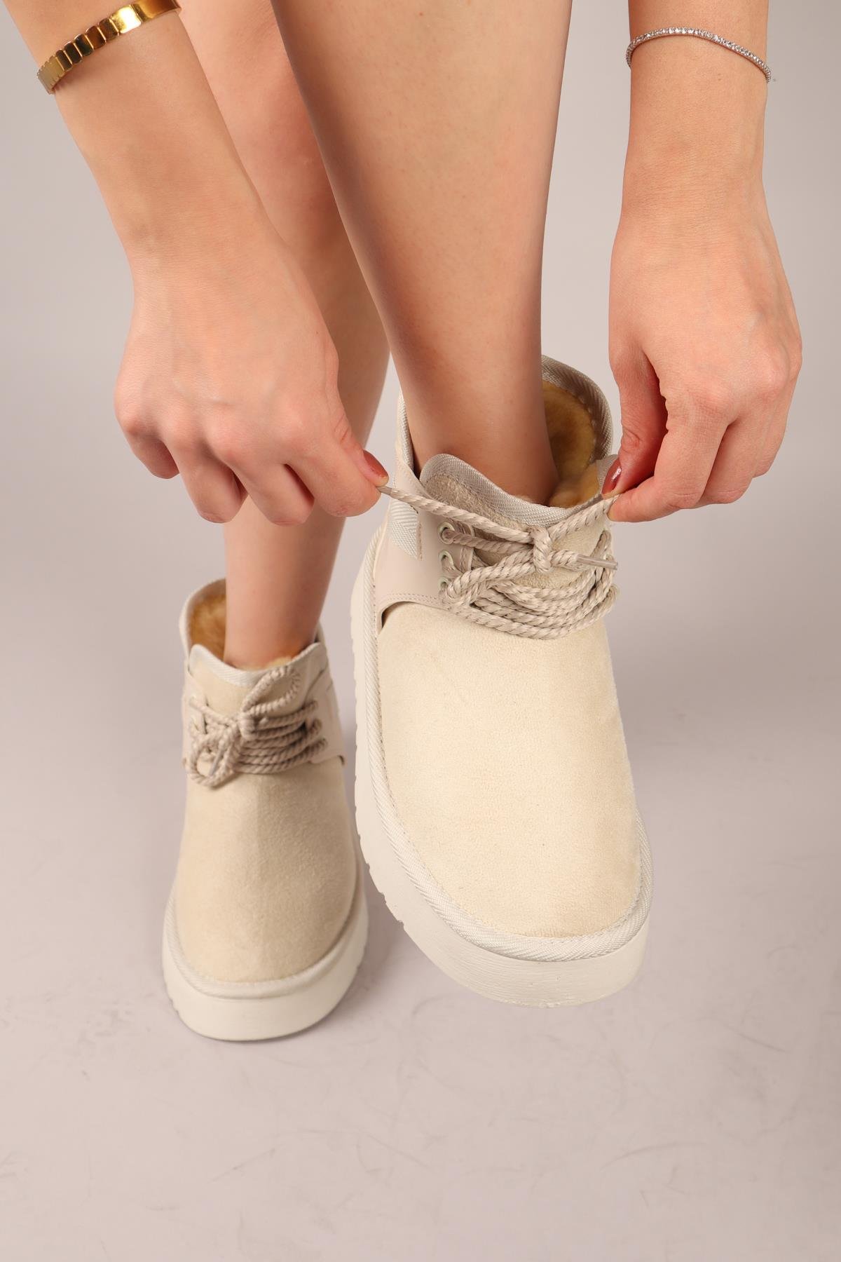 PUFF İçi Suni Kürklü Süet Bot TENBOT