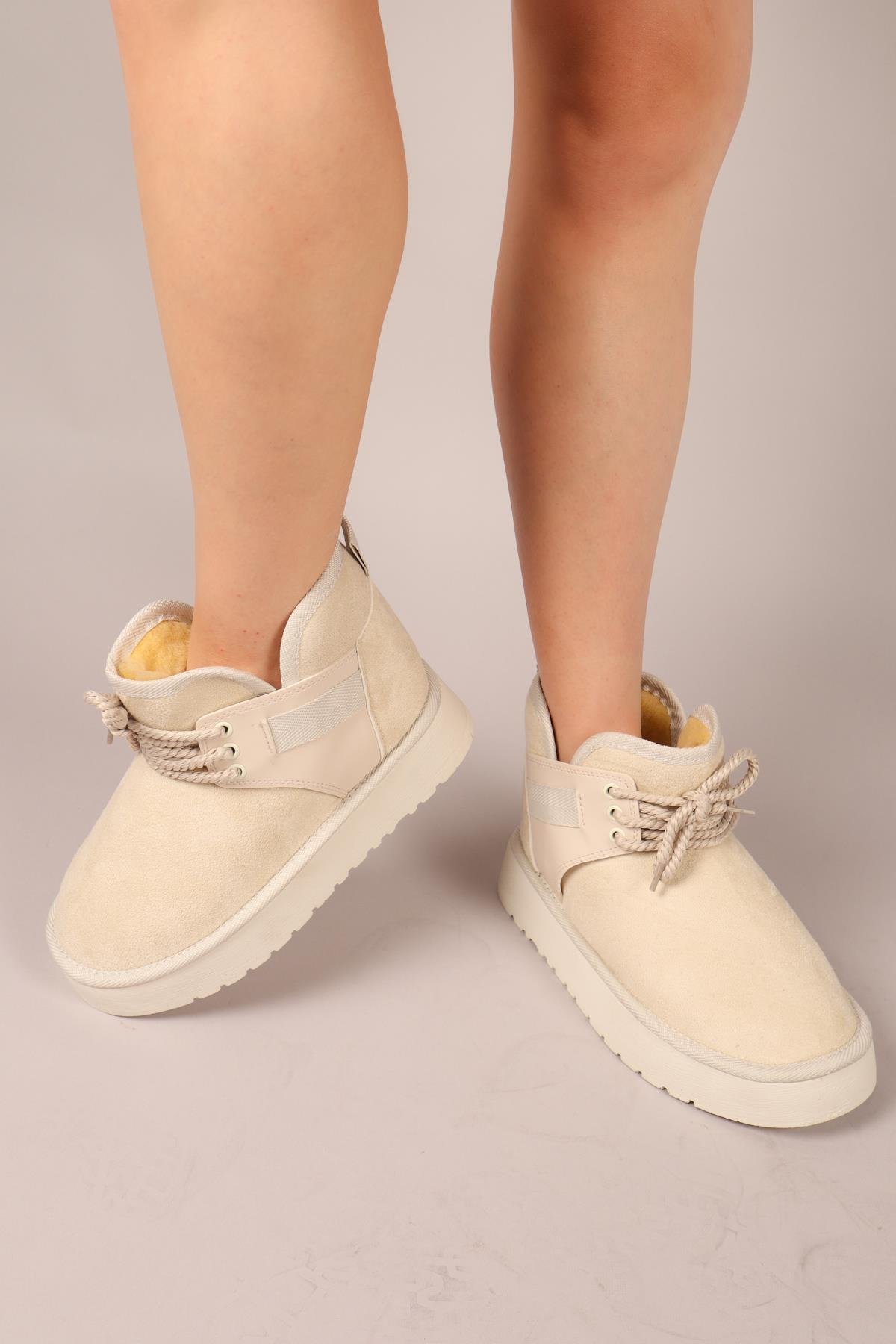 PUFF İçi Suni Kürklü Süet Bot TENBOT