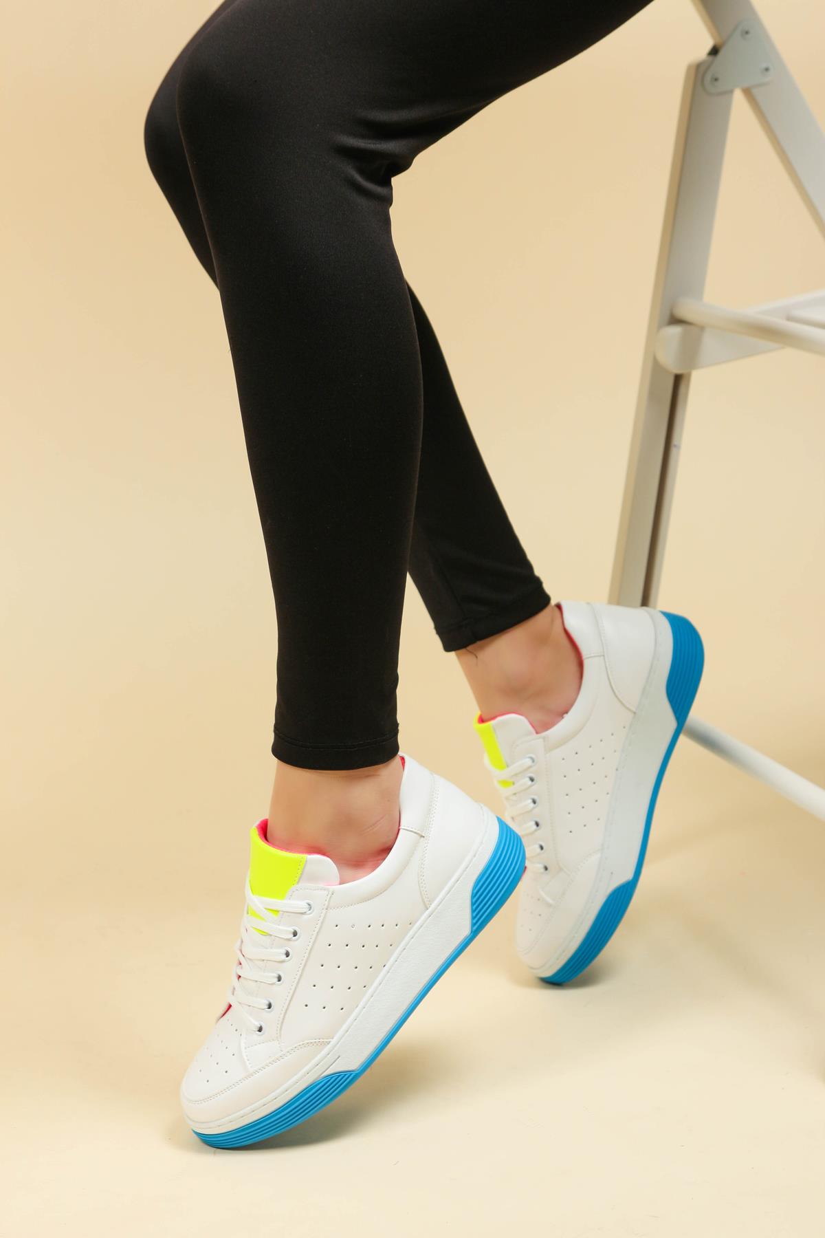 Renk Garnilli Bağcıklı Sneakers MAVİSPOR AYAKKABI