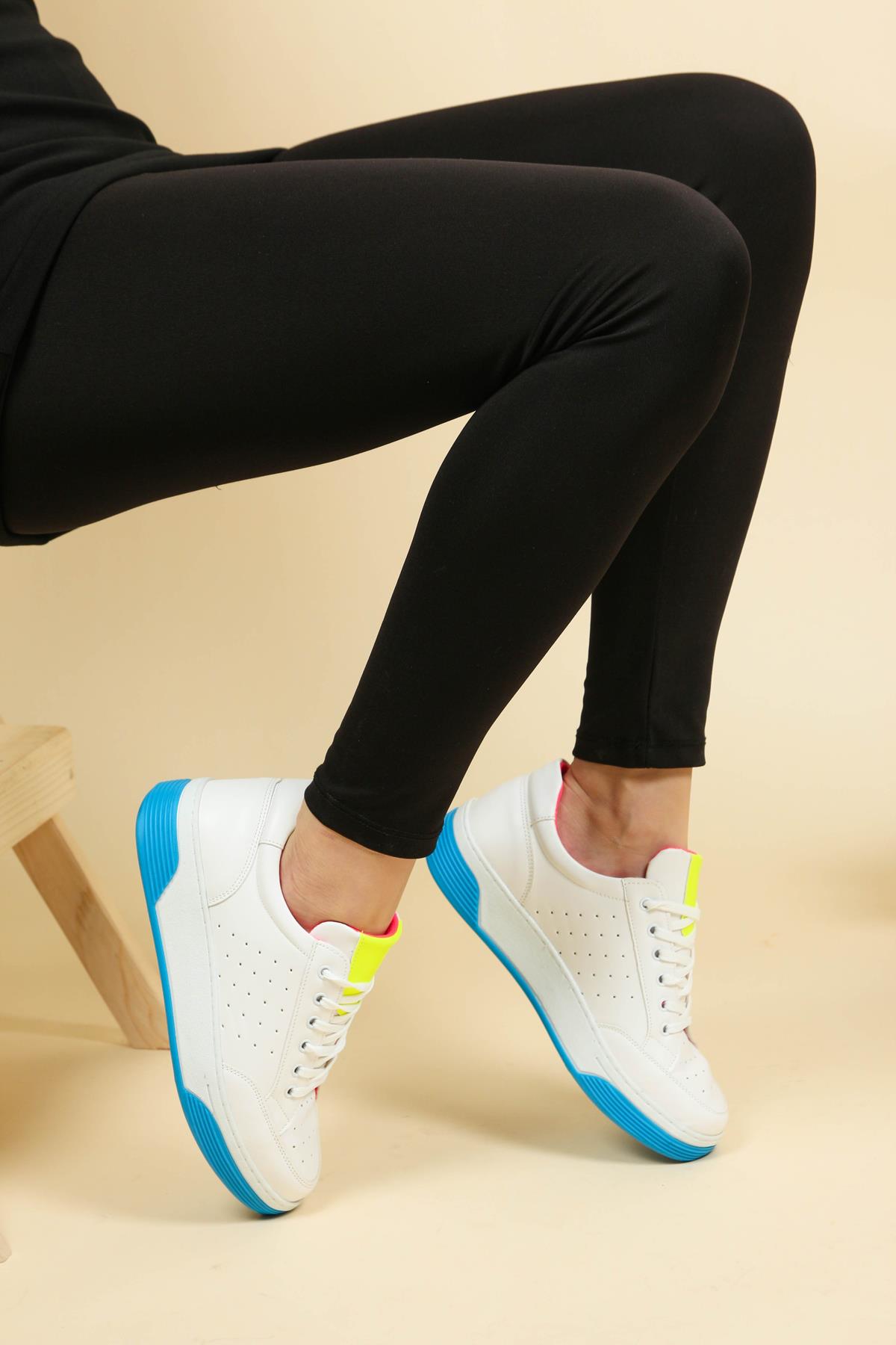 Renk Garnilli Bağcıklı Sneakers MAVİSPOR AYAKKABI