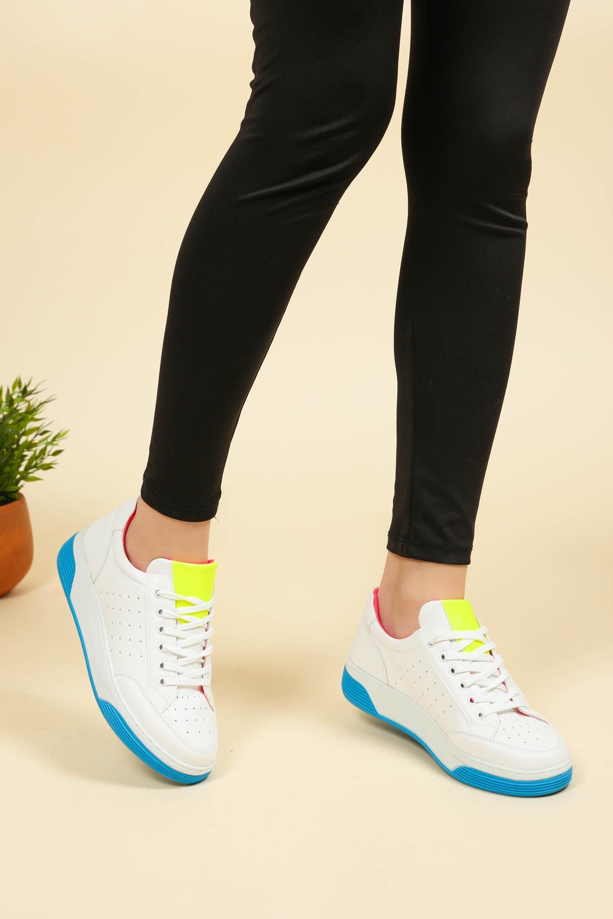 Renk Garnilli Bağcıklı Sneakers MAVİSPOR AYAKKABI
