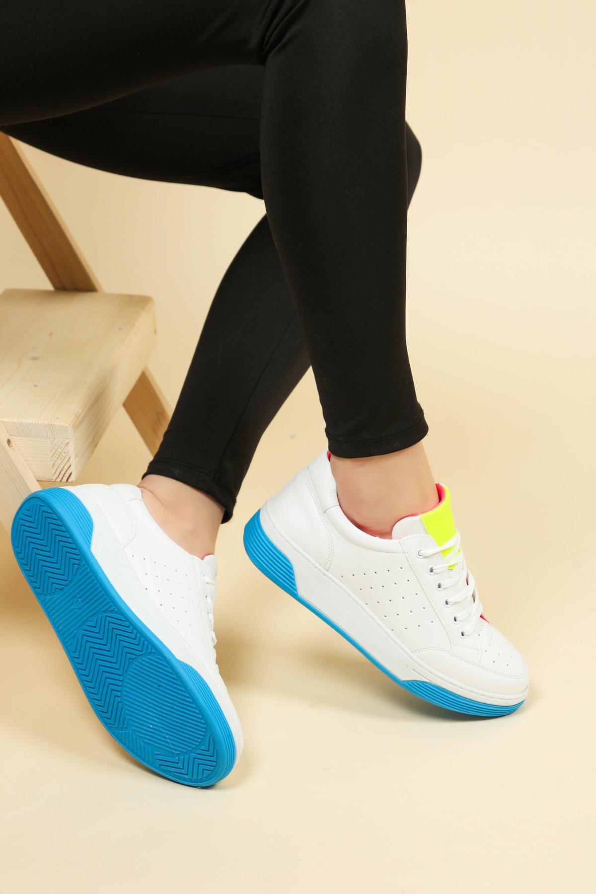 Renk Garnilli Bağcıklı Sneakers MAVİSPOR AYAKKABI