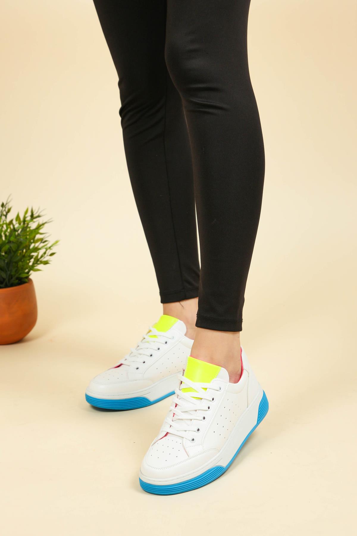 Renk Garnilli Bağcıklı Sneakers MAVİSPOR AYAKKABI