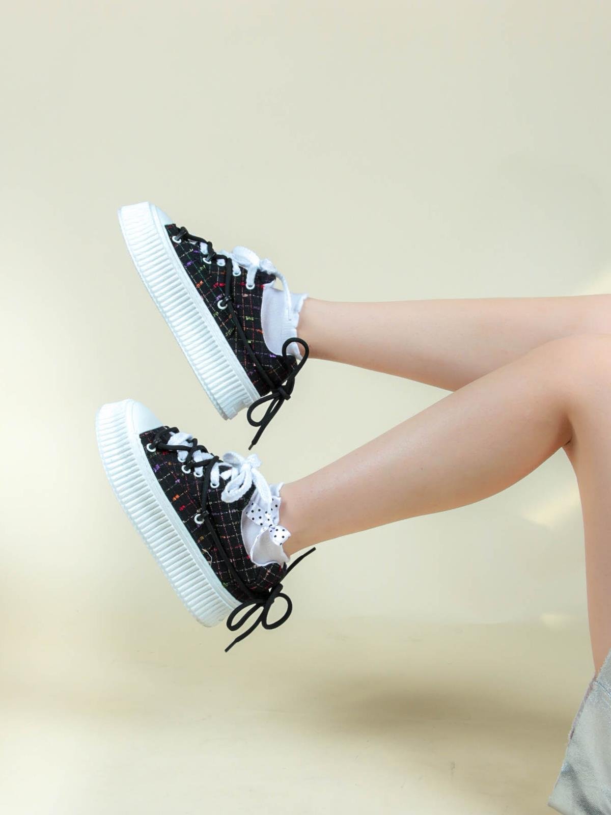 Renkli Keten Sneakers SİYAHSPOR AYAKKABI