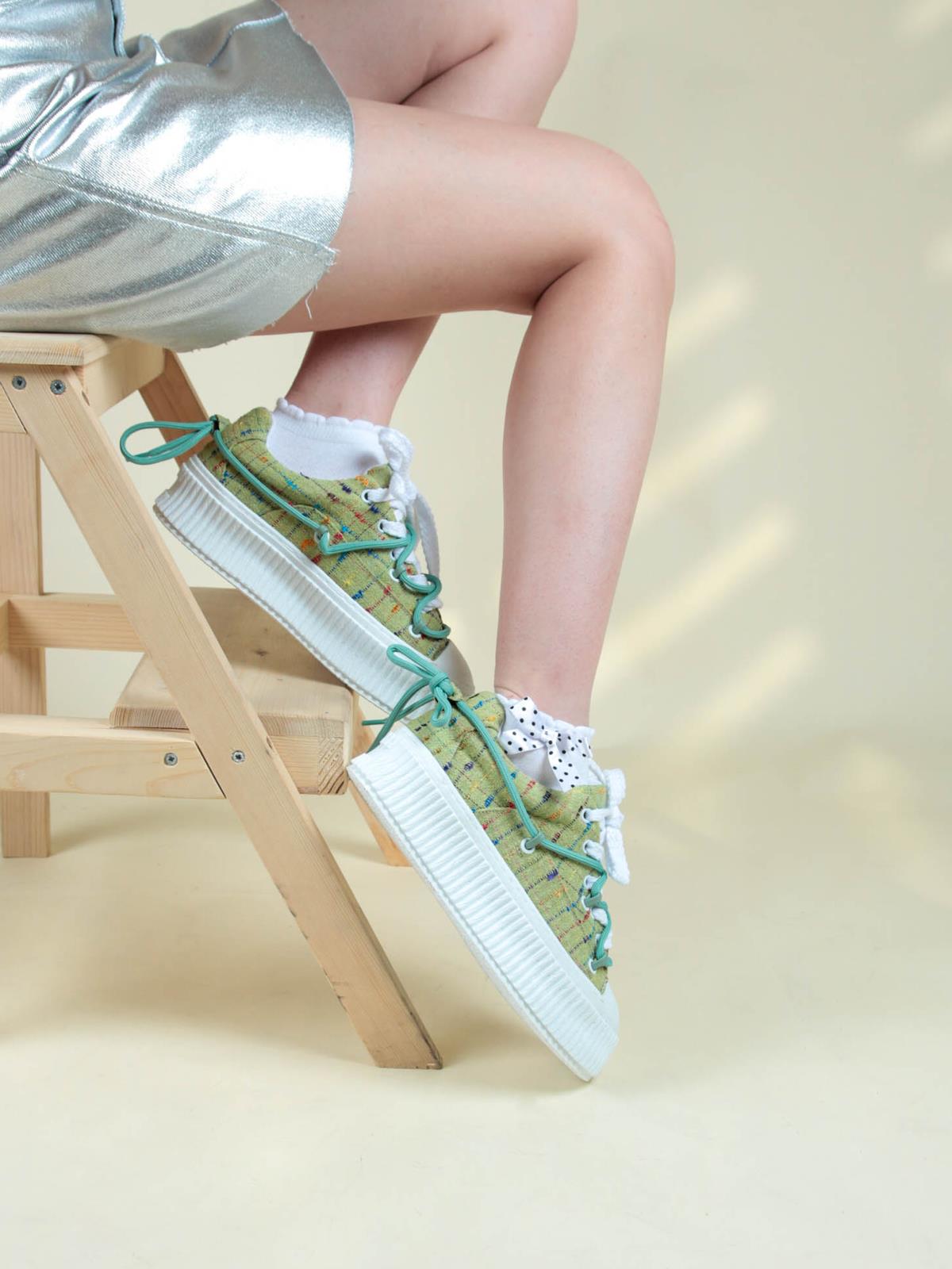 Renkli Keten Sneakers YEŞİLSPOR AYAKKABI