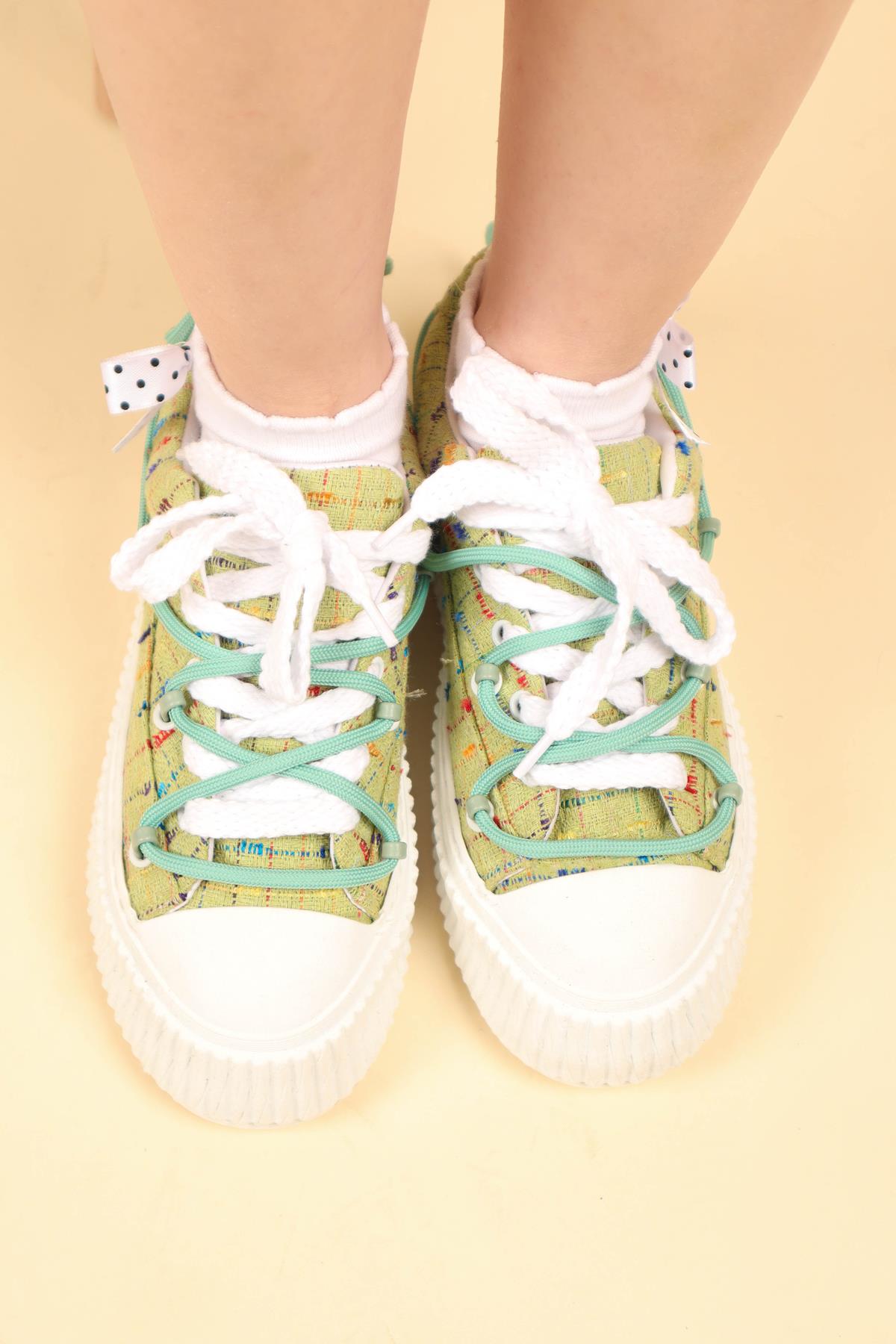 Renkli Keten Sneakers YEŞİLSPOR AYAKKABI