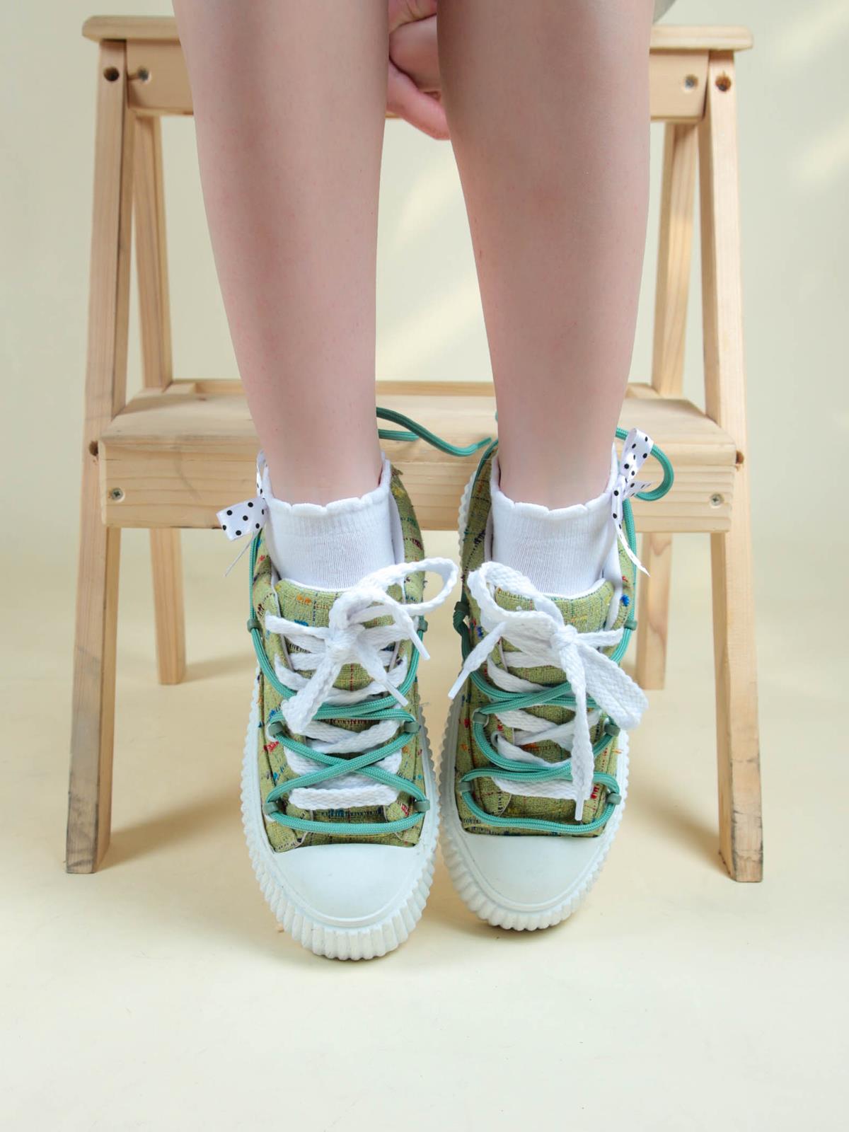 Renkli Keten Sneakers YEŞİLSPOR AYAKKABI