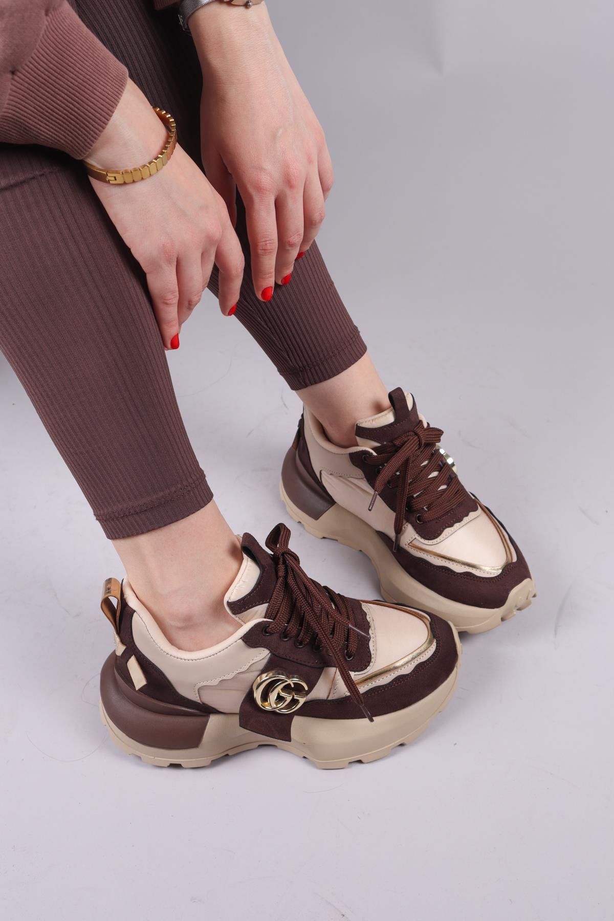 REPS Tokalı Süet Paraşüt Garnili Sneakers KAHVERENGİSPOR AYAKKABI