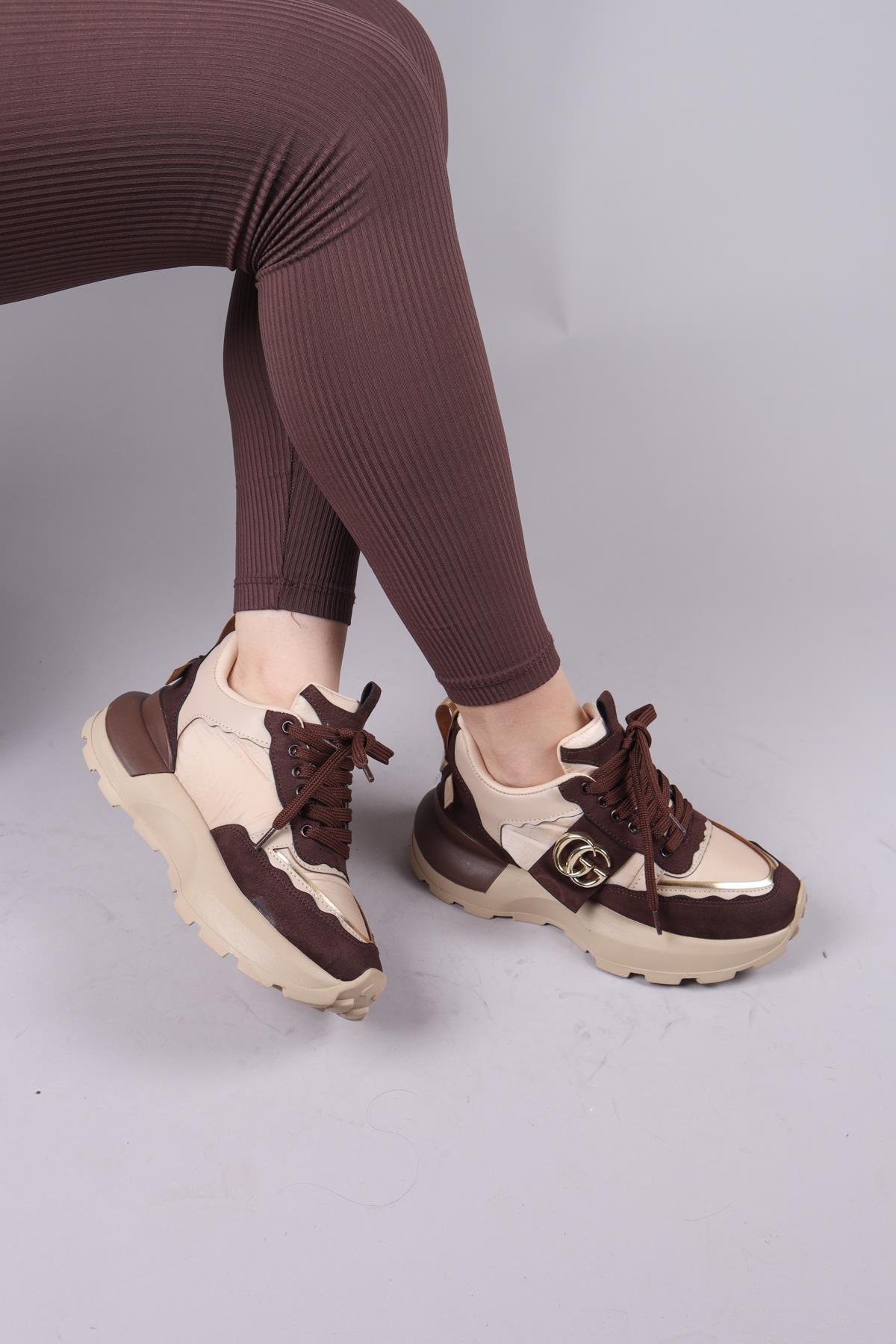 REPS Tokalı Süet Paraşüt Garnili Sneakers KAHVERENGİSPOR AYAKKABI