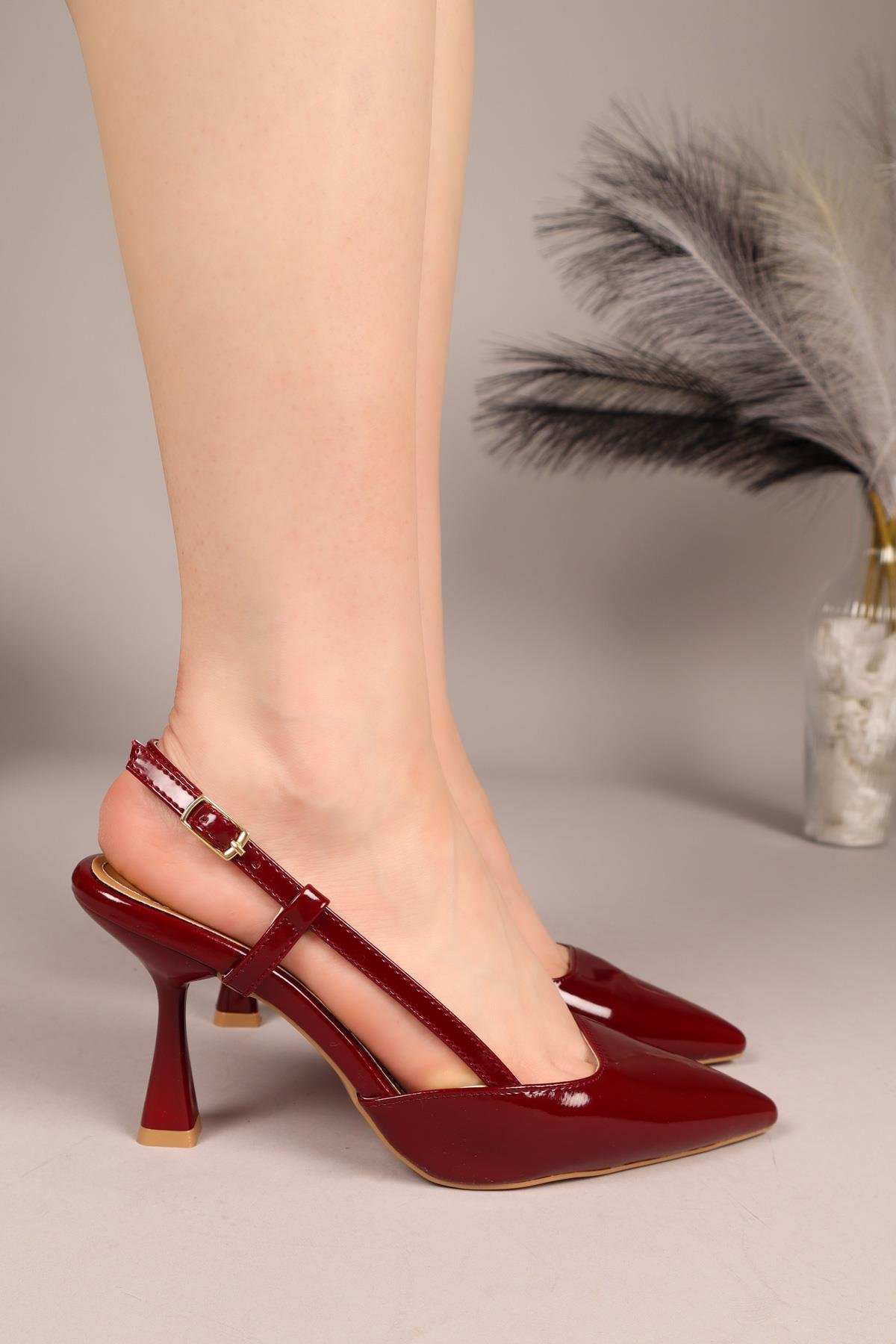 RONEL Rugan Stiletto BORDOTOPUKLU AYAKKABI