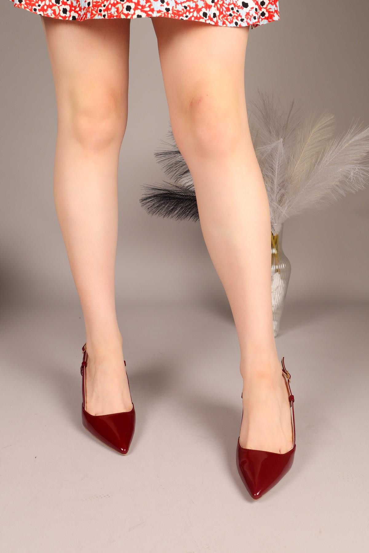 RONEL Rugan Stiletto BORDOTOPUKLU AYAKKABI