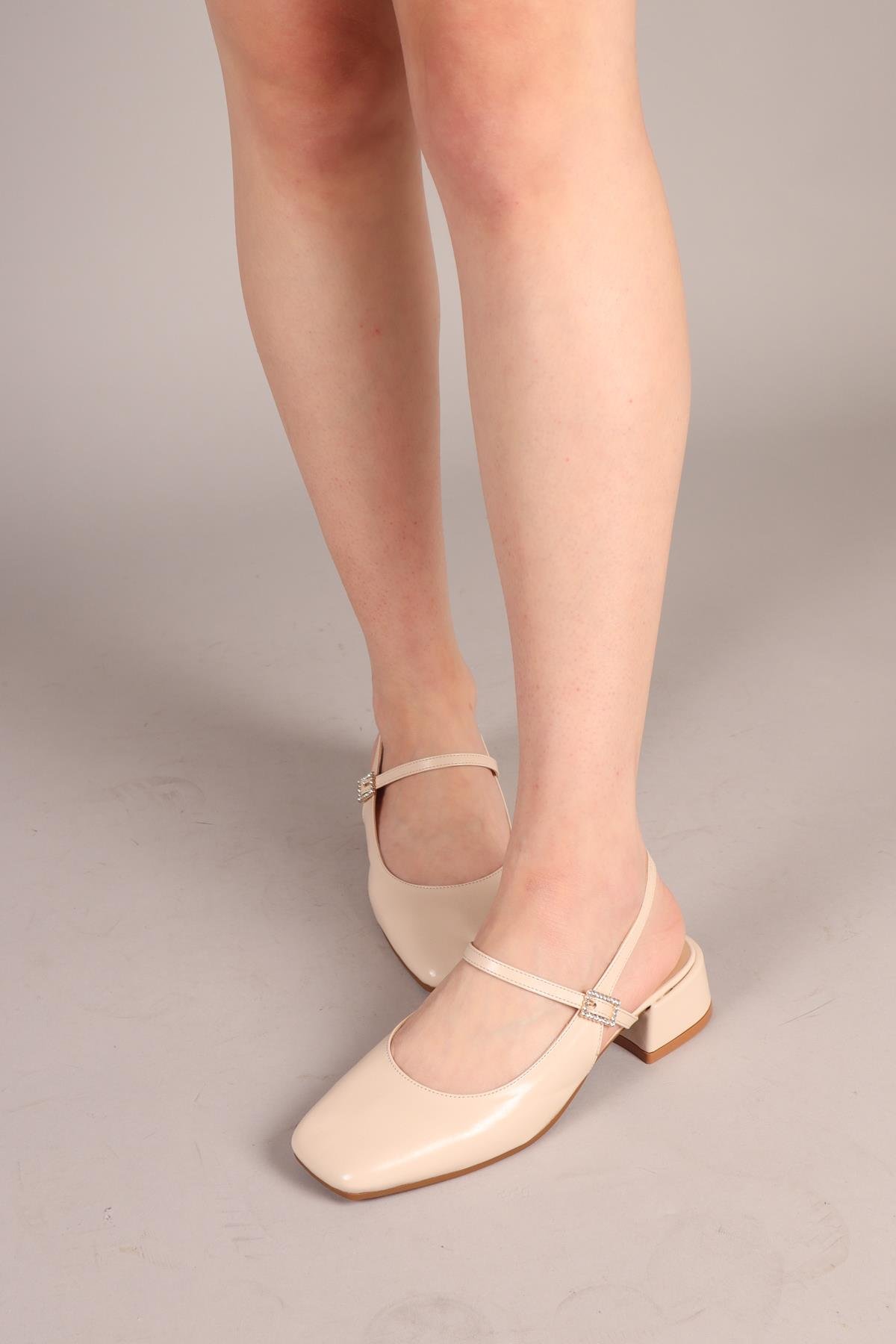 SASARA Taş Tokalı Arkası Açık Babet BEJBABET