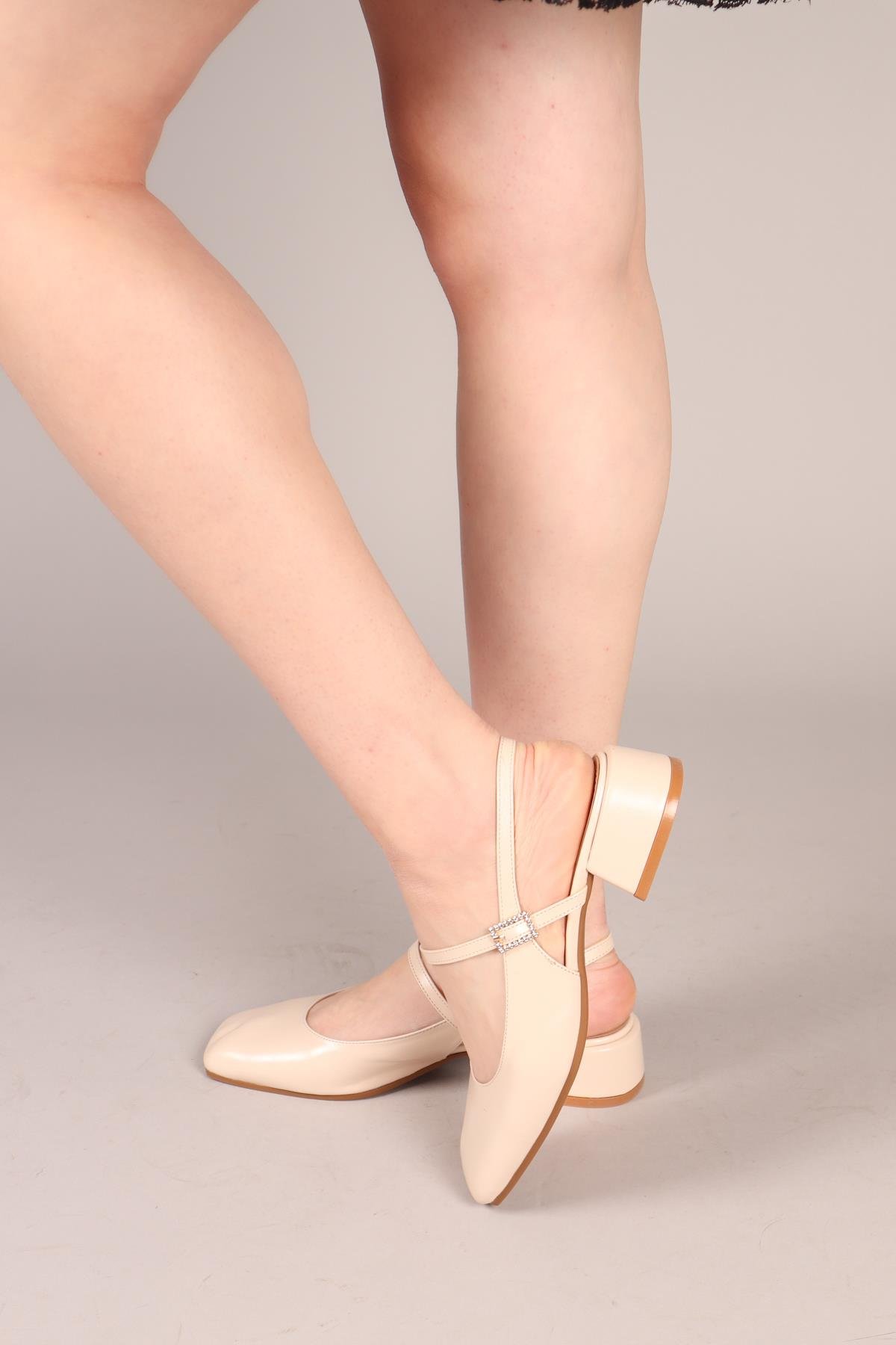 SASARA Taş Tokalı Arkası Açık Babet BEJBABET