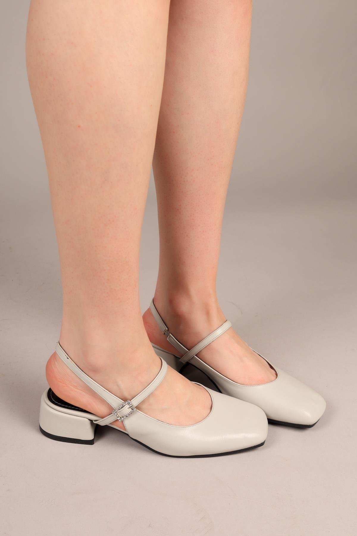 SASARA Taş Tokalı Arkası Açık Babet GRİBABET