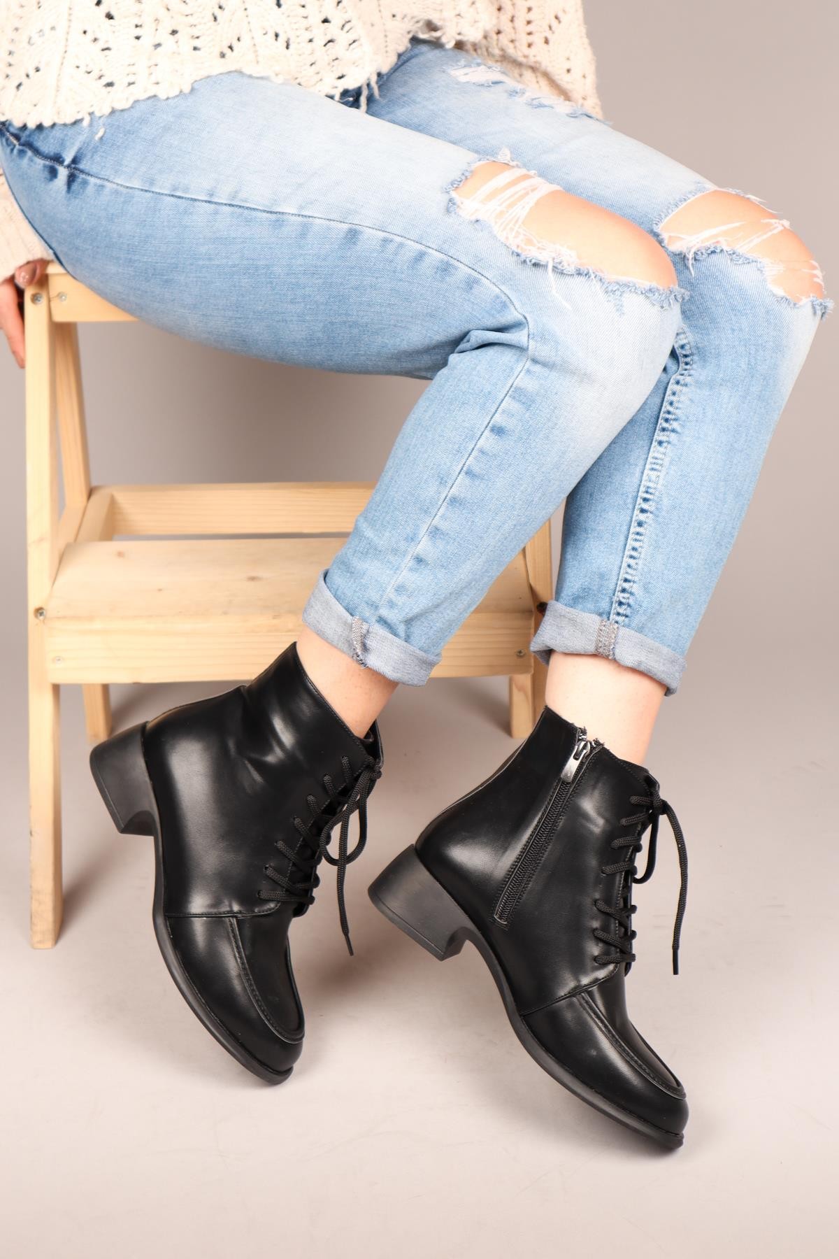 SATU Bağcıklı Bot SİYAHBOT