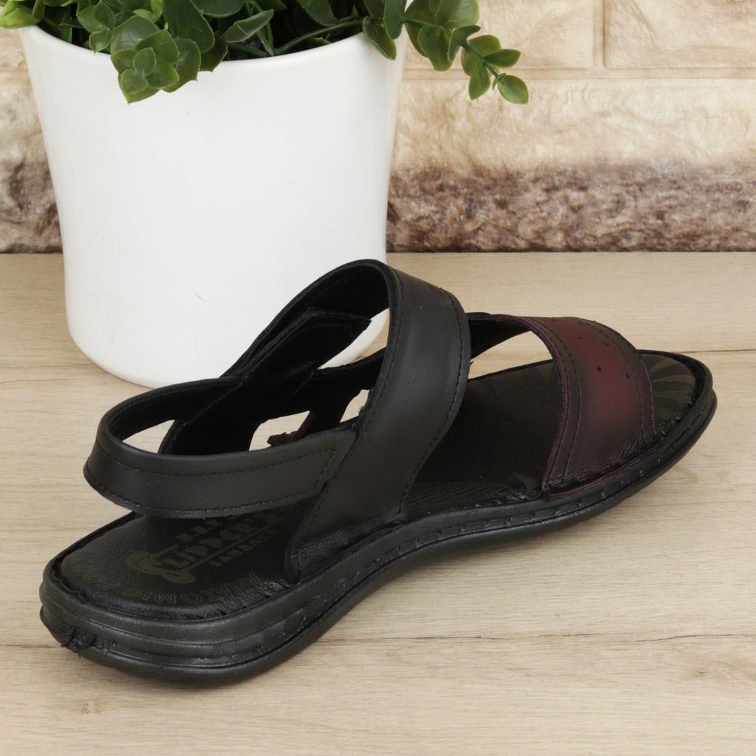 Siyah Hakiki Deri Erkek Sandalet