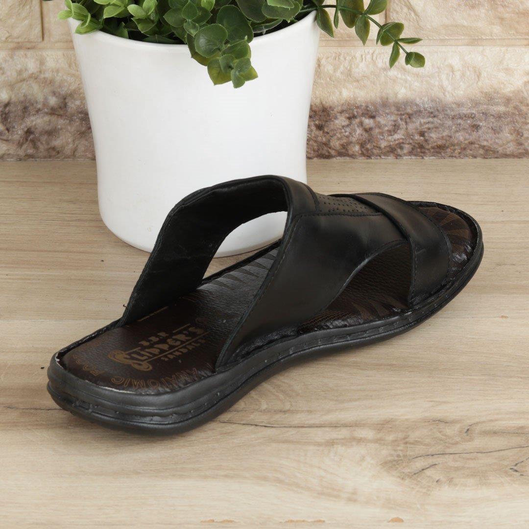 Siyah Hakiki Deri Erkek Terlik