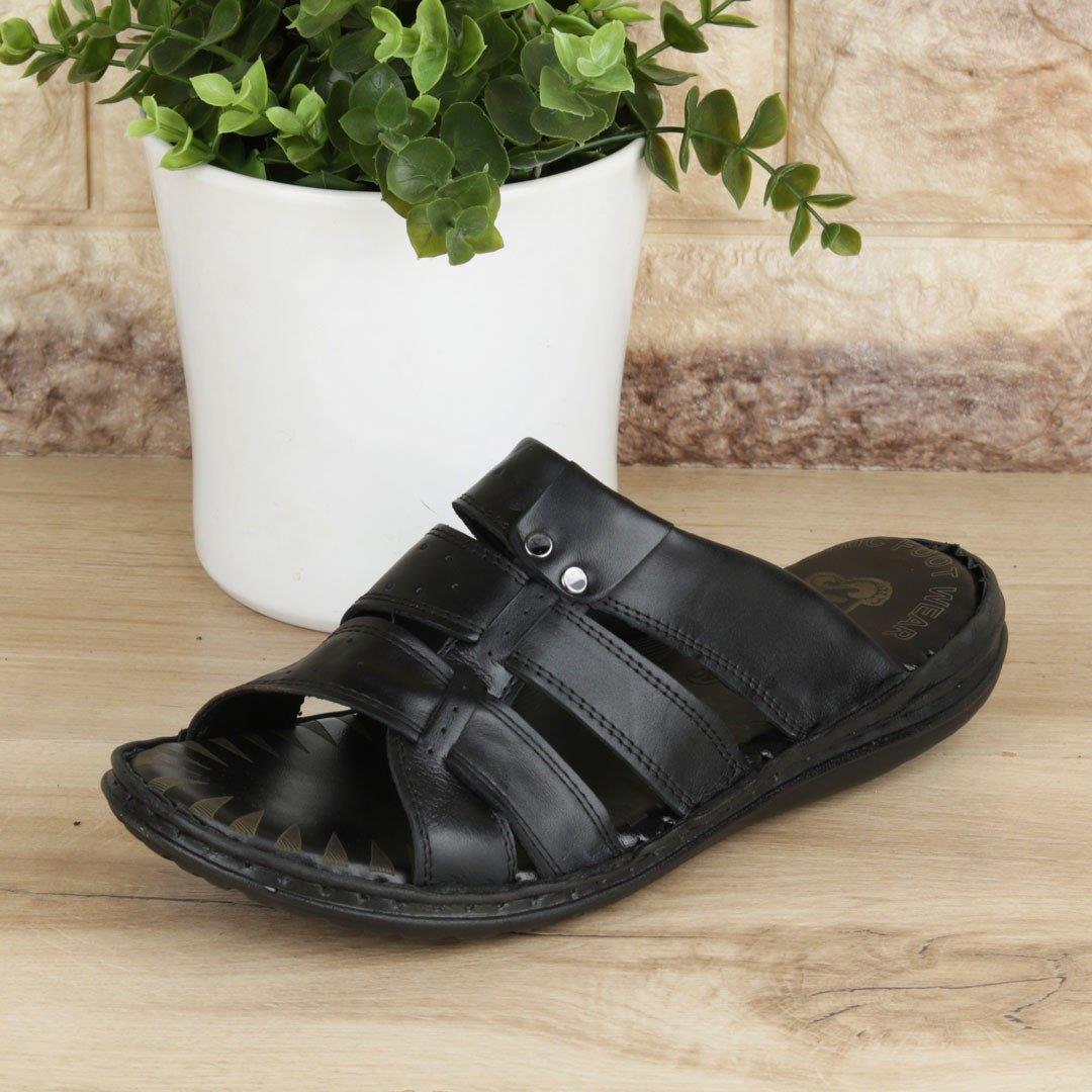 Siyah Hakiki Deri Erkek Terlik