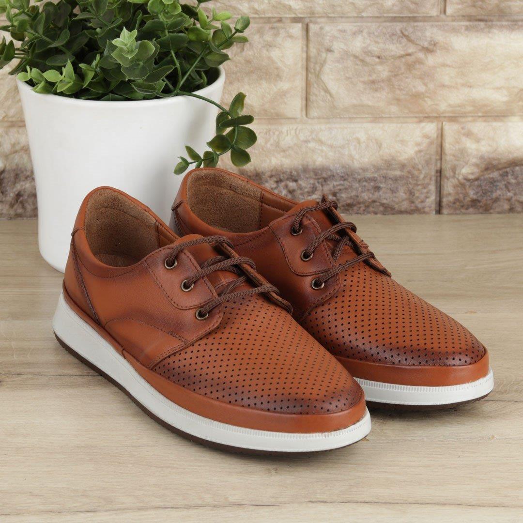 Taba Bağcıklı Hakiki Deri Erkek Günlük Ayakkabı