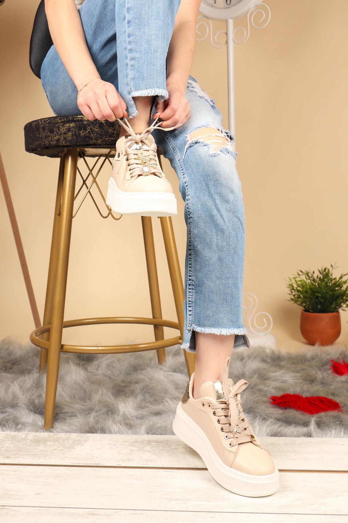 Taş Aksesuarlı Sneakers KREMSPOR AYAKKABI