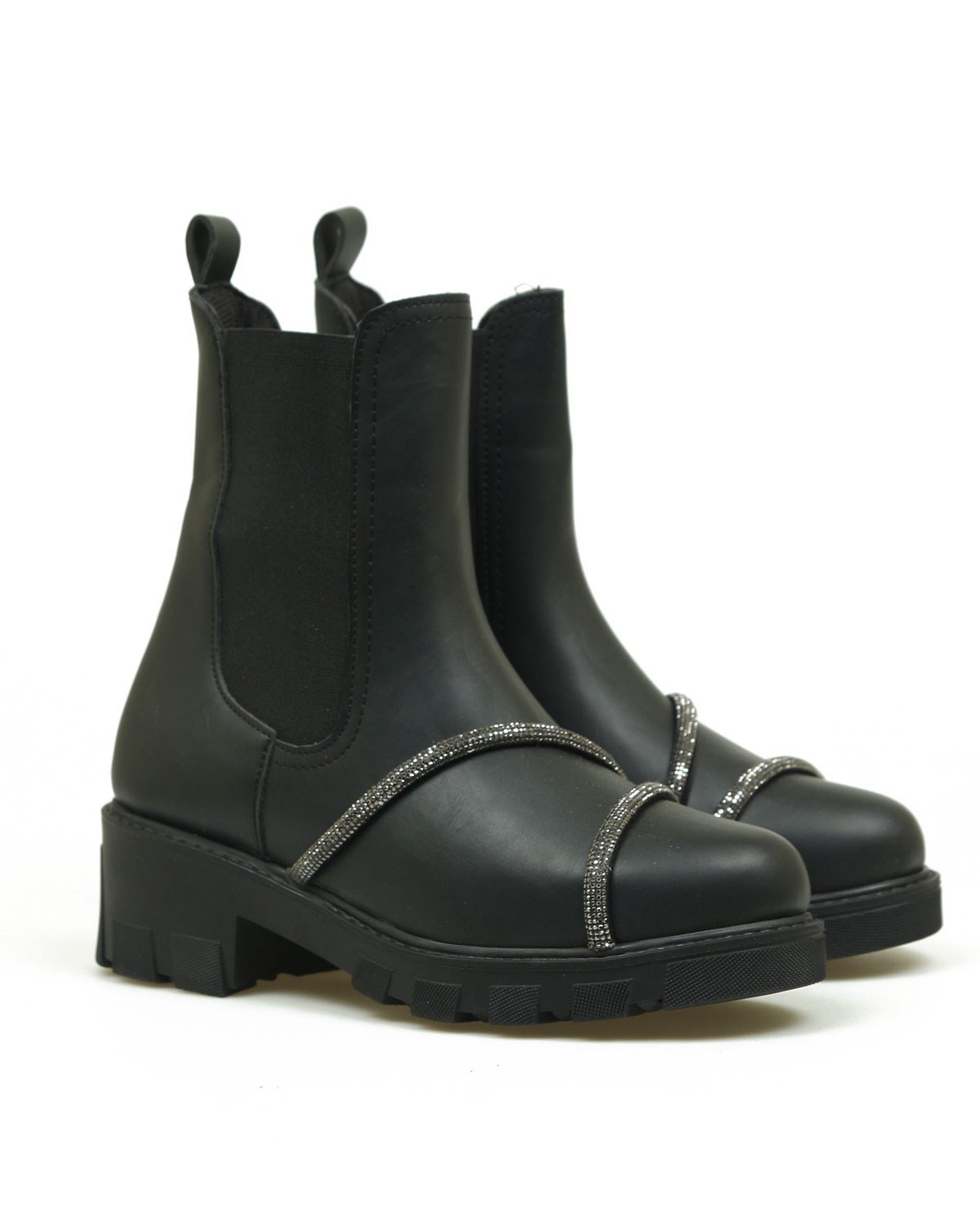 Taş Biyeli Lastikli Bot SİYAHDüz Bot