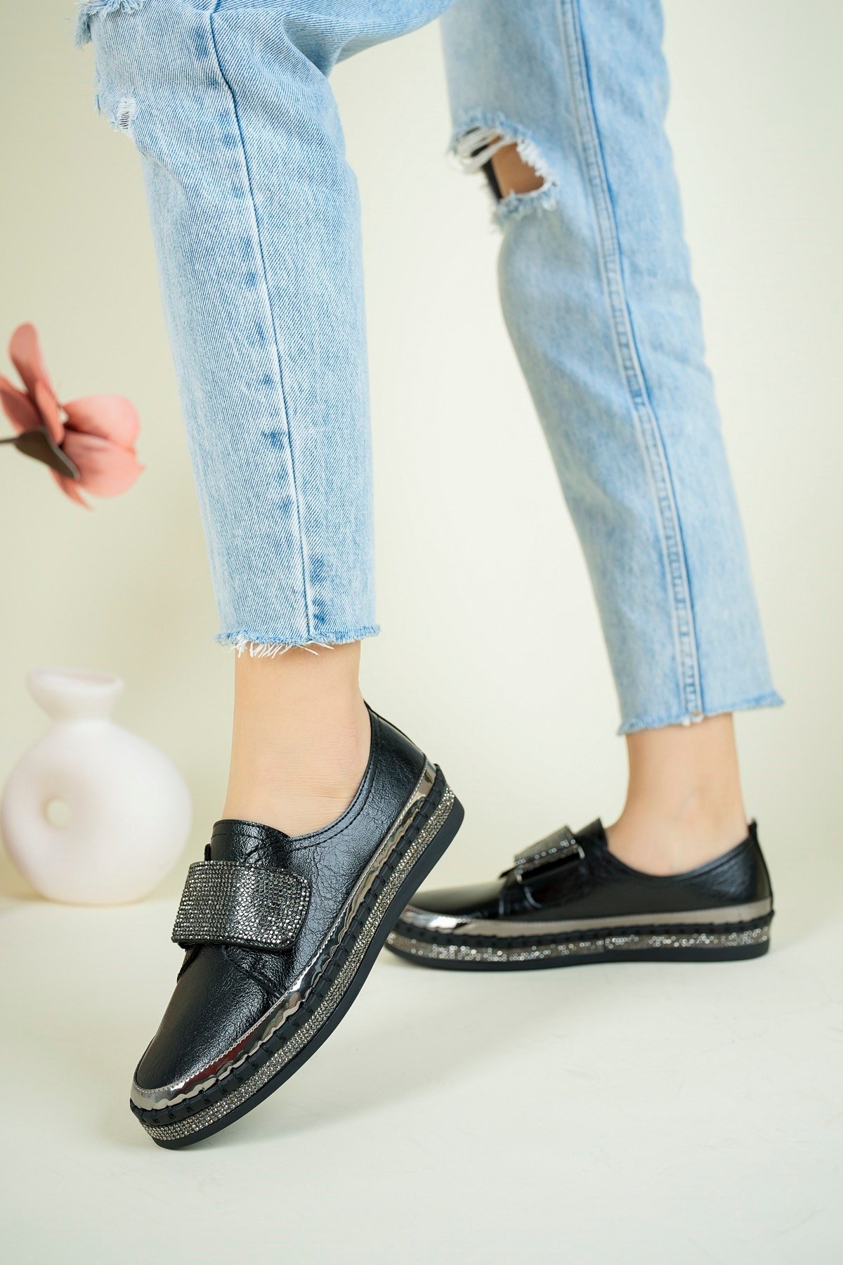 Taş Cırtlı Sneakers SİYAHSPOR AYAKKABI