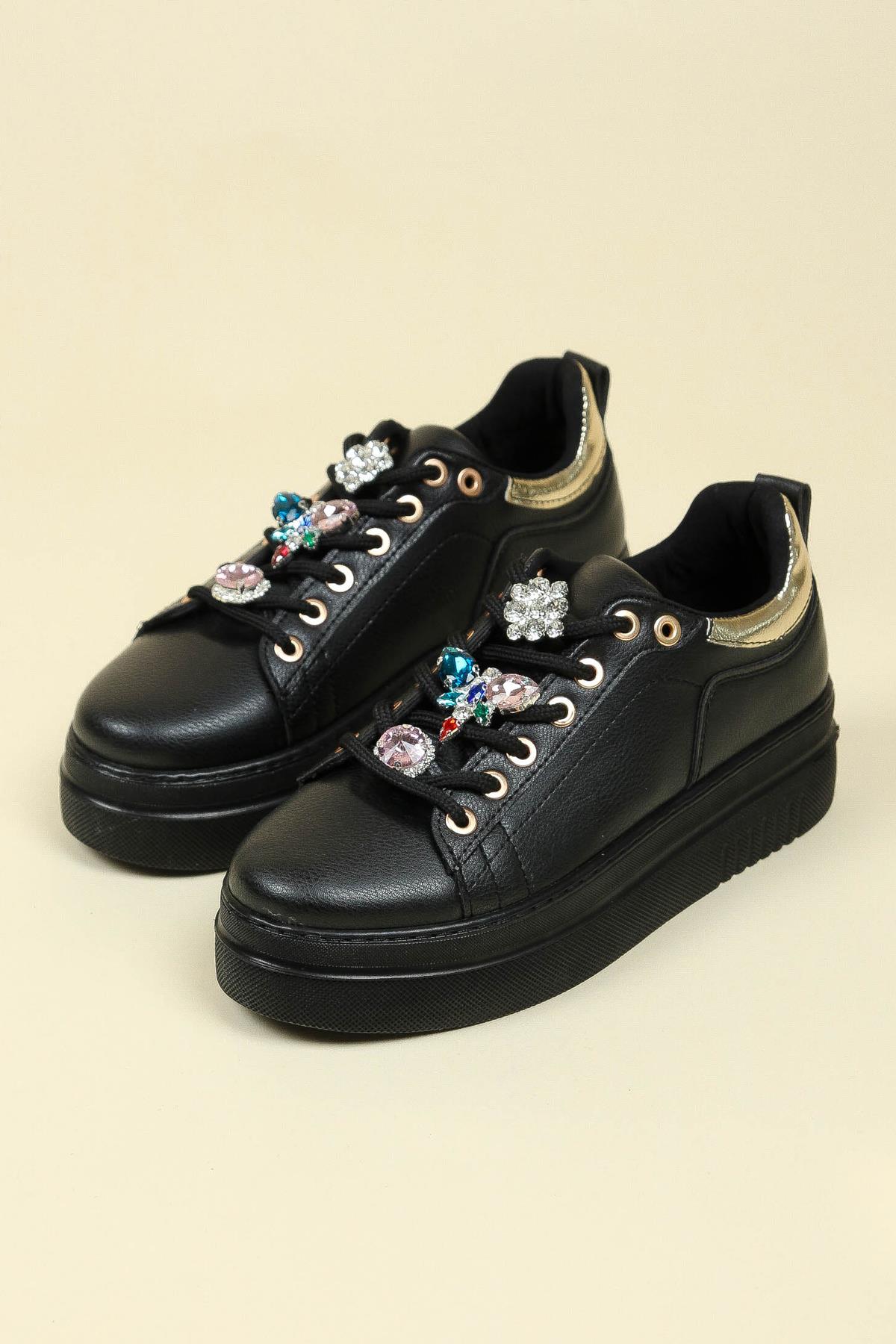 Taşlı Sneakers SİYAHSPOR AYAKKABI