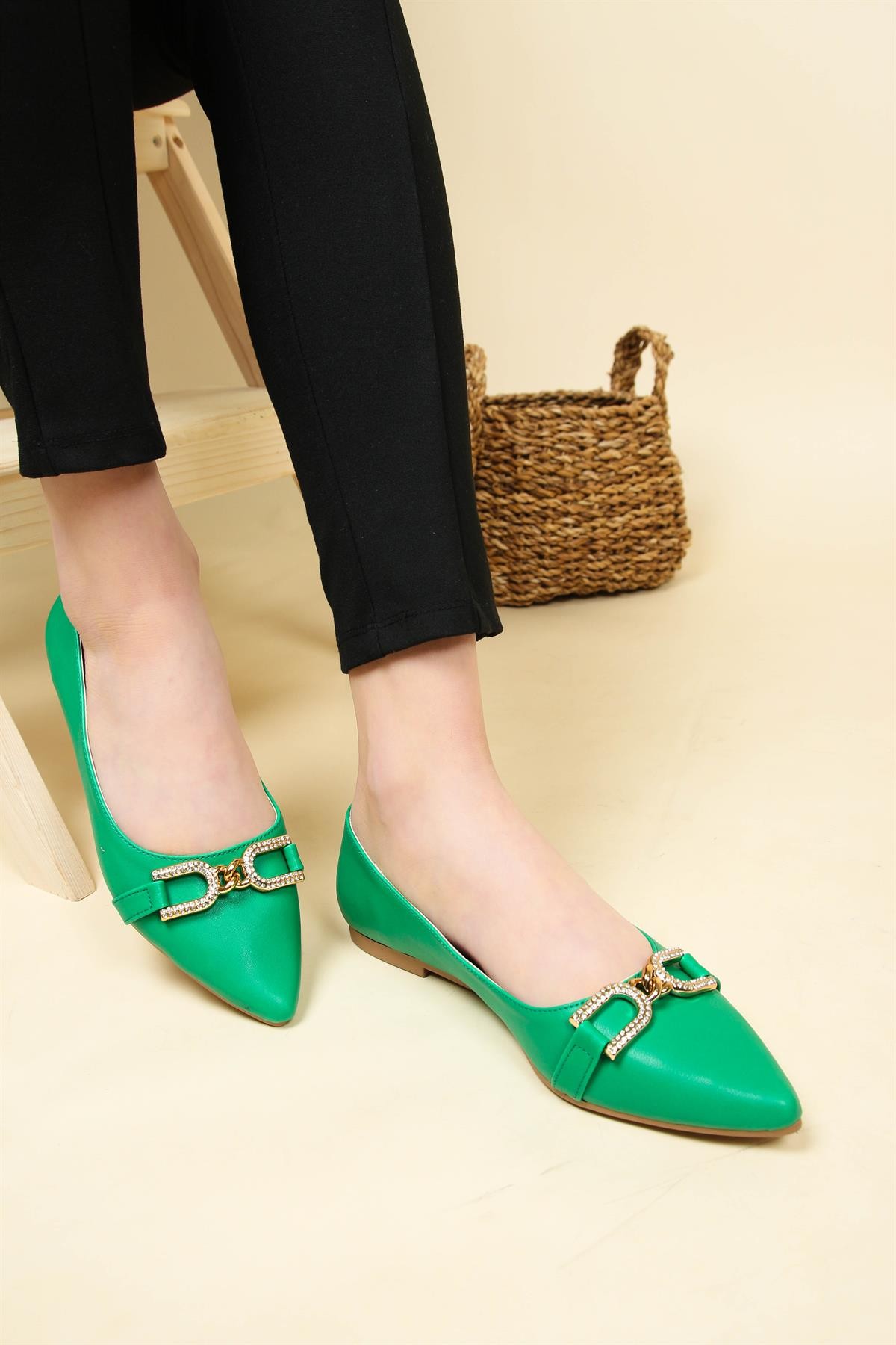 Taşlı Tokalı Babet YEŞİLBABET