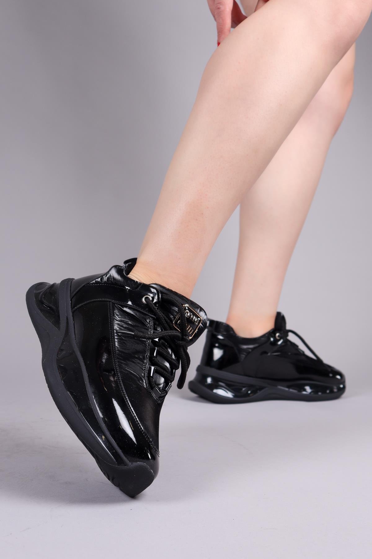 TİROL Rugan Garnili Paraşüt Spor Ayakkabı SİYAHSPOR AYAKKABI