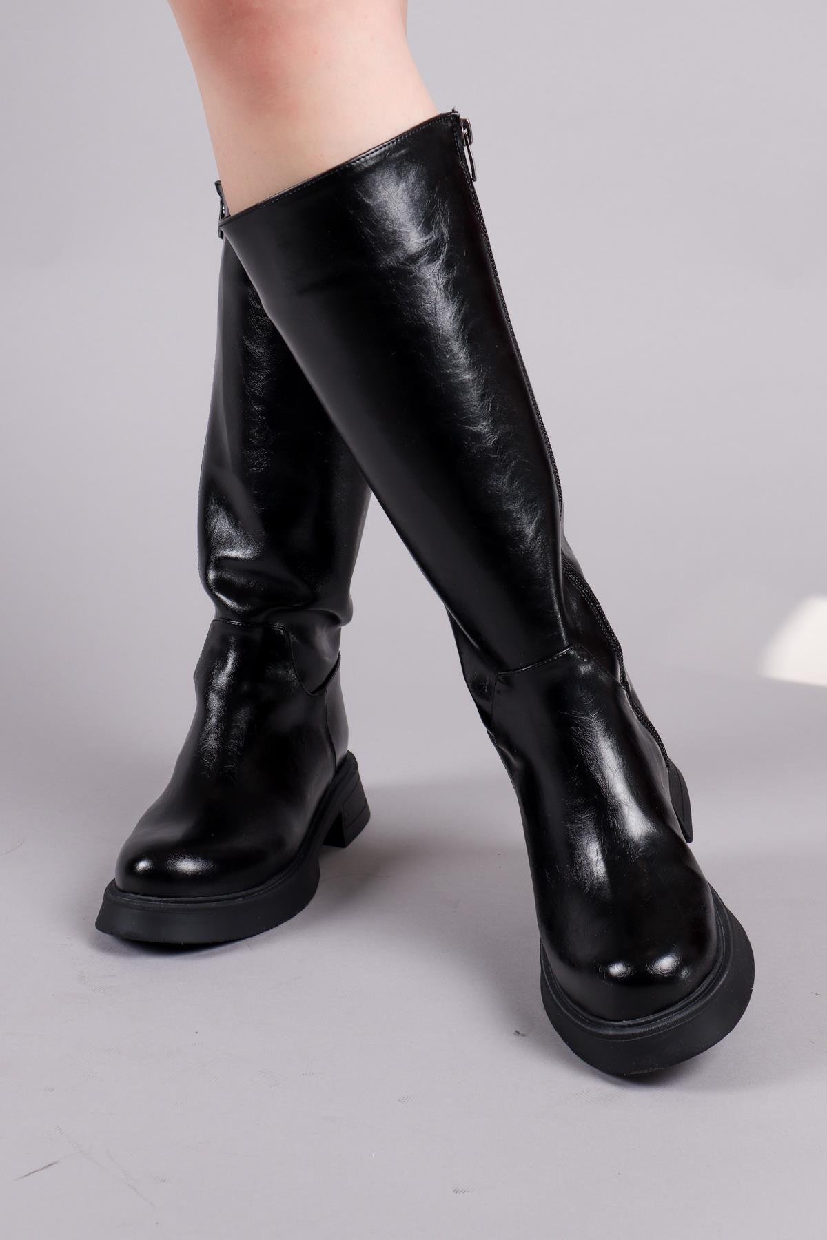 VALONYA Düz Çizme SİYAHÇİZME 