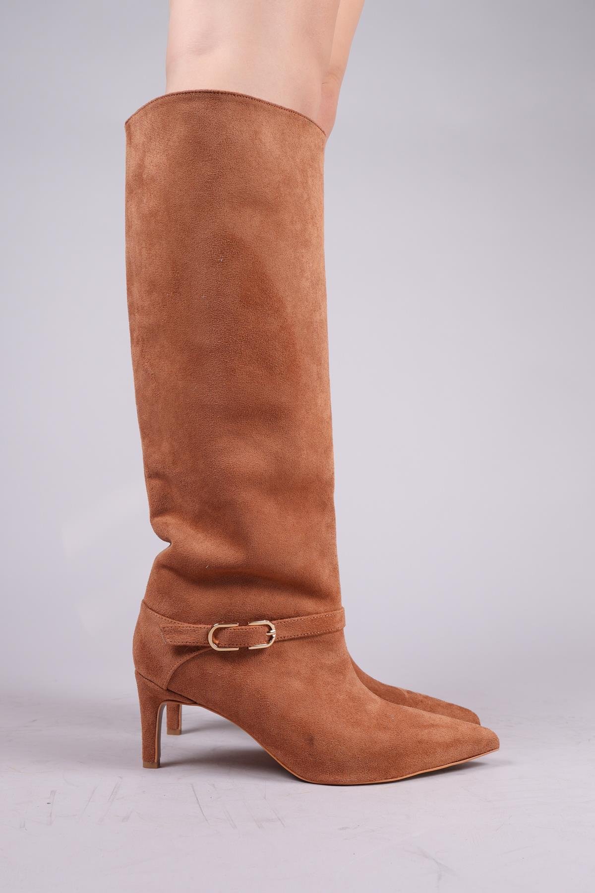 VAYZATA Kemerli Süet Çekme Çizme TABAÇİZME 