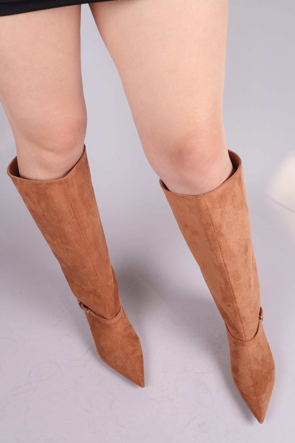 VAYZATA Kemerli Süet Çekme Çizme TABAÇİZME 