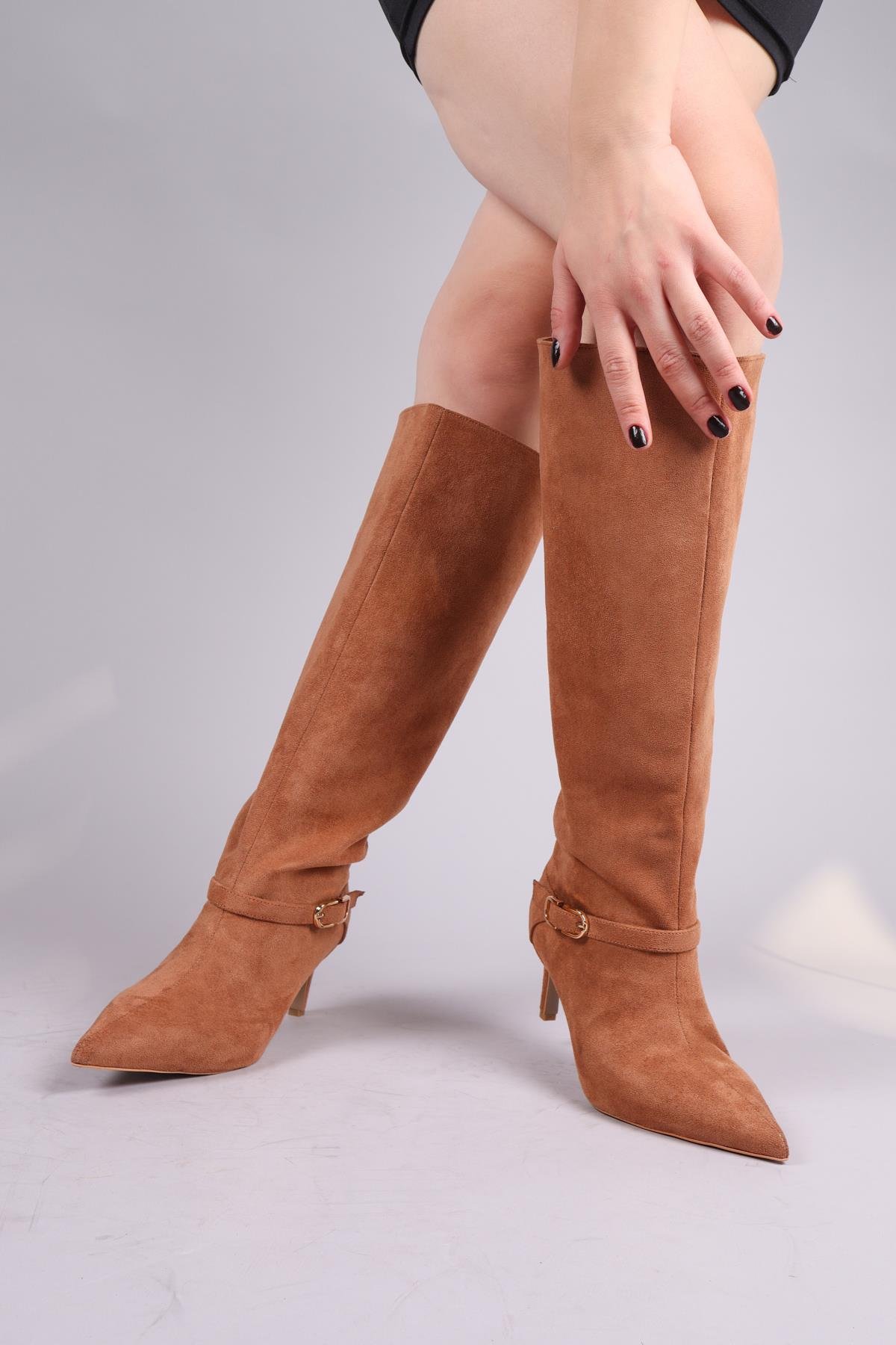 VAYZATA Kemerli Süet Çekme Çizme TABAÇİZME 