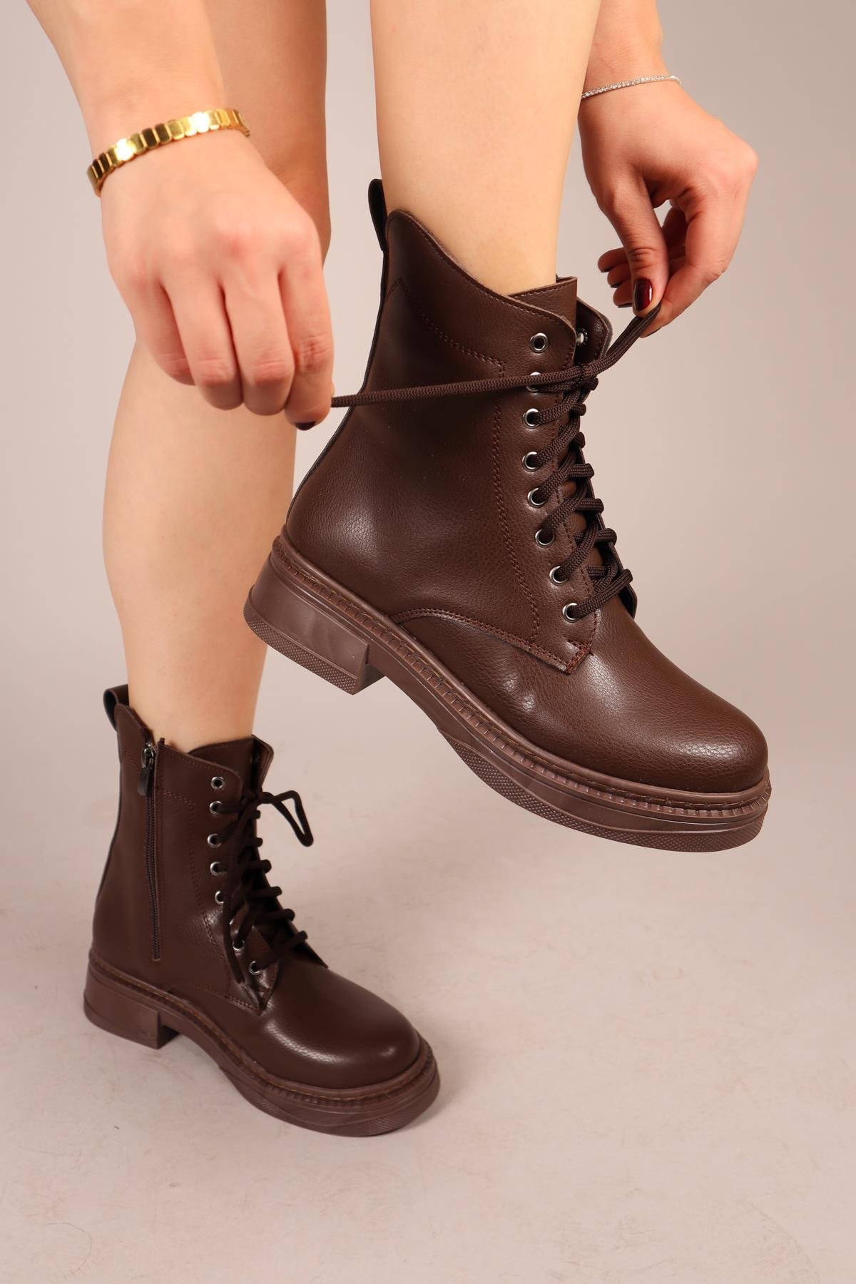 VELA Fermuarlı Postal KAHVERENGİ