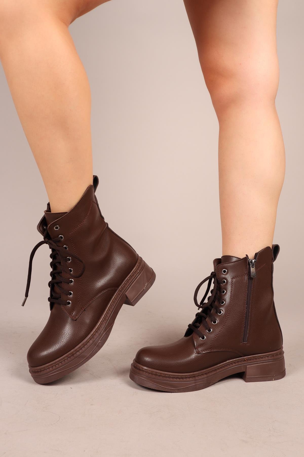 VELA Fermuarlı Postal KAHVERENGİBOT