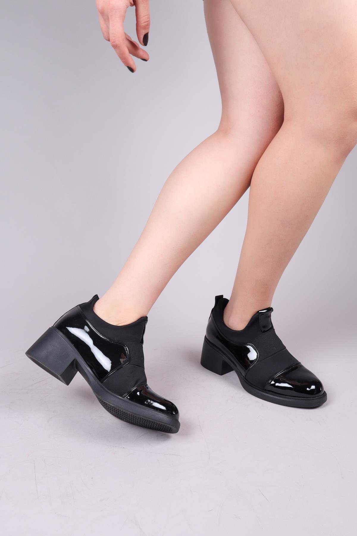 VELIN Rugan Garnili Topuklu Bootie SİYAHBOT