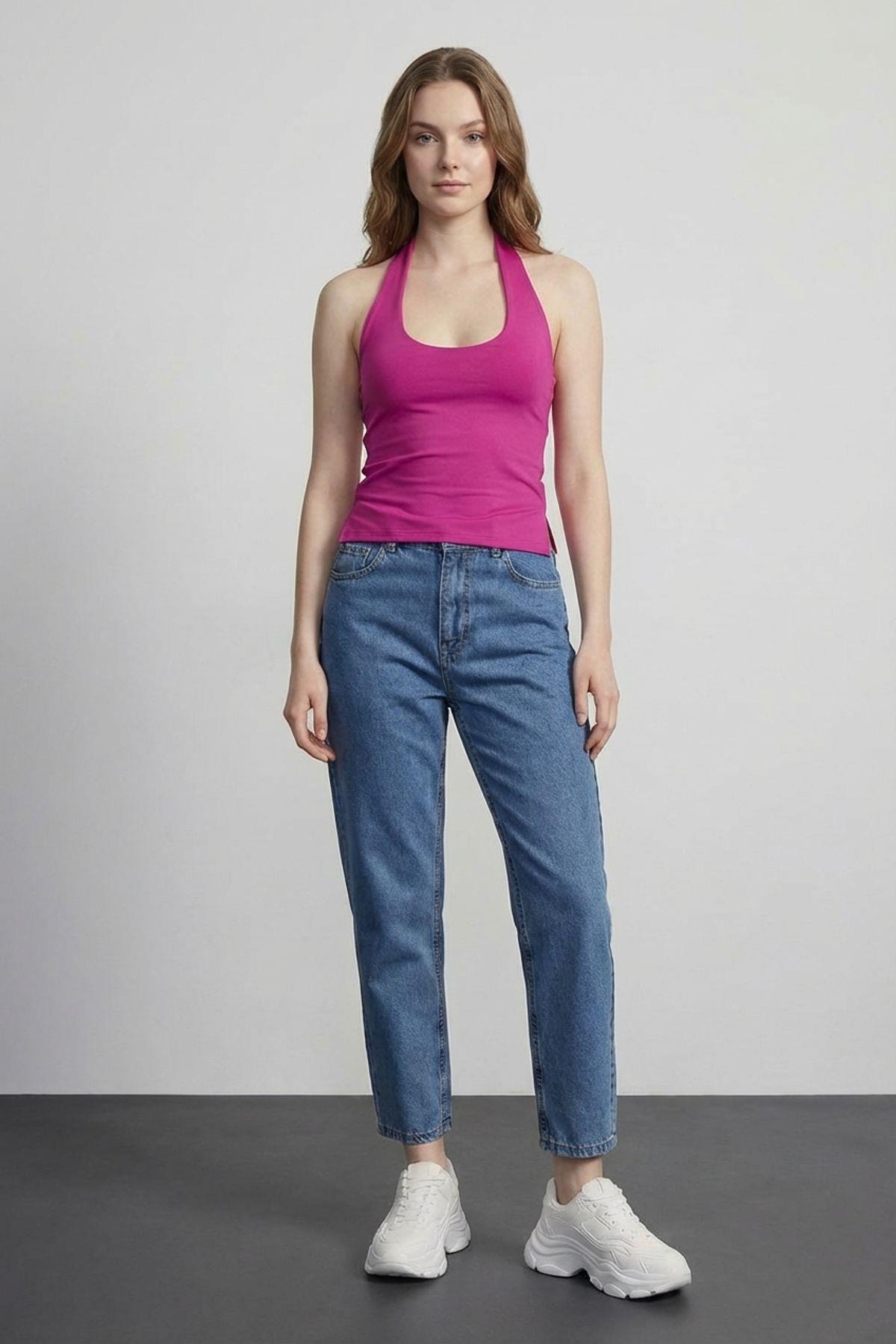 Quzu Askılı Bluz Fuşya