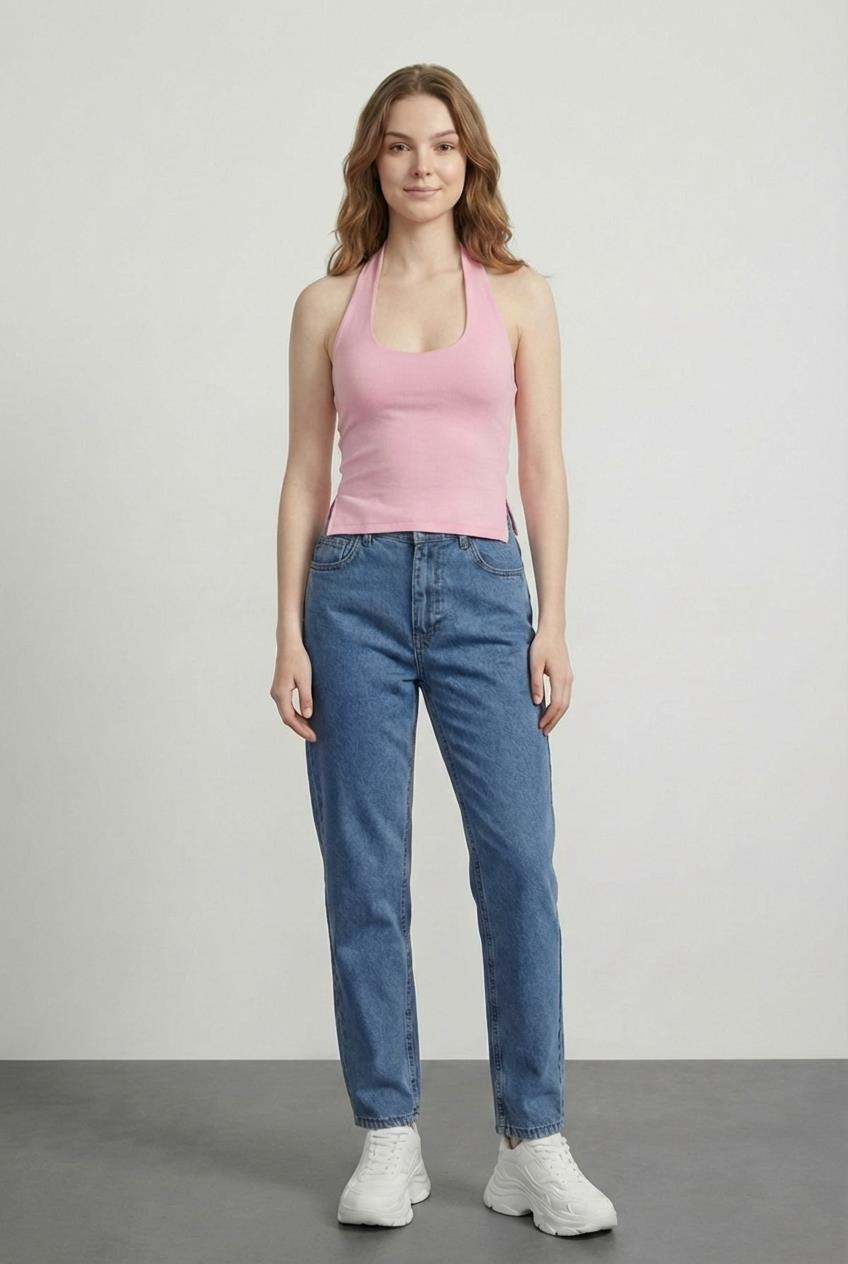 Quzu Askılı Bluz Pembe