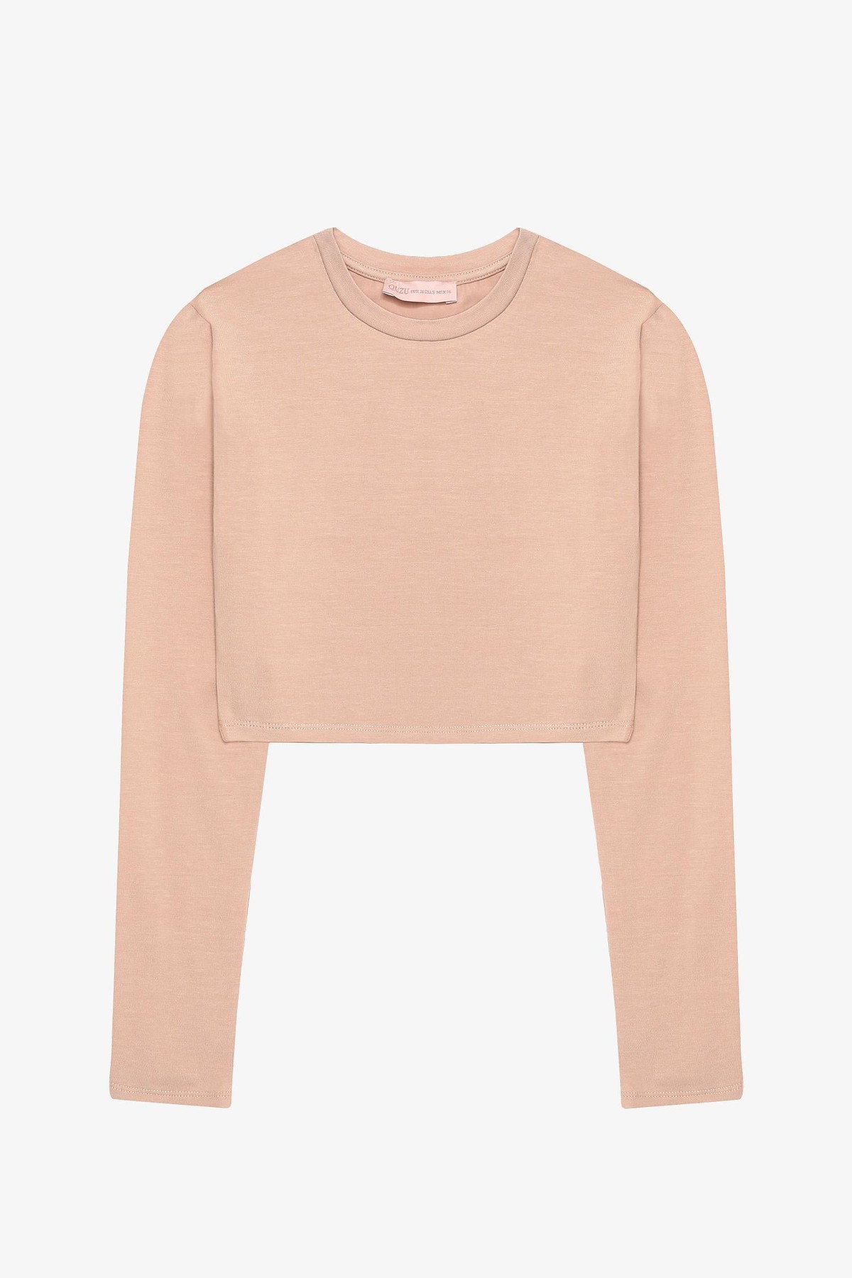 Quzu Basic Crop Top Bej
