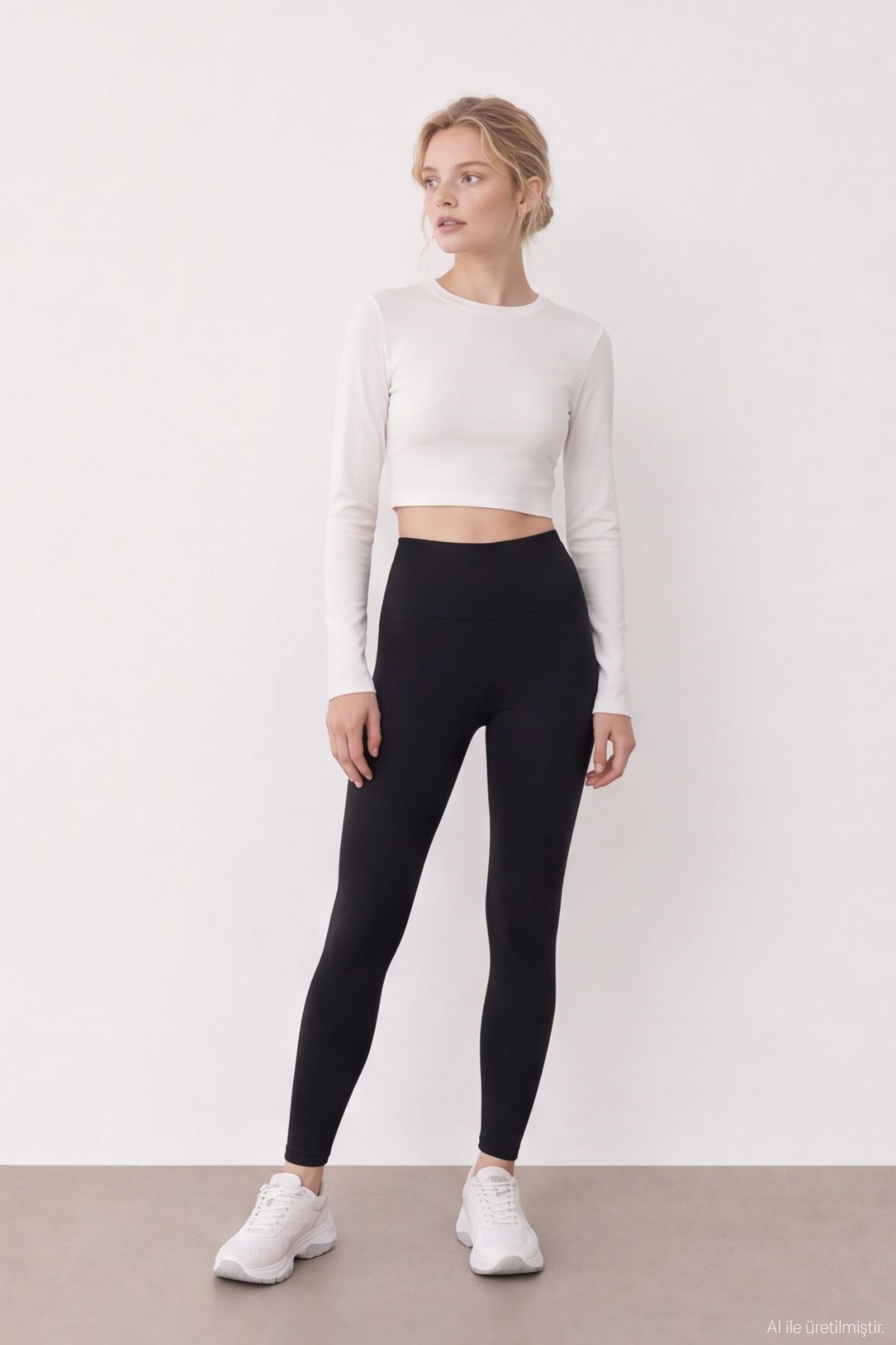Quzu Basic Crop Top Ekru