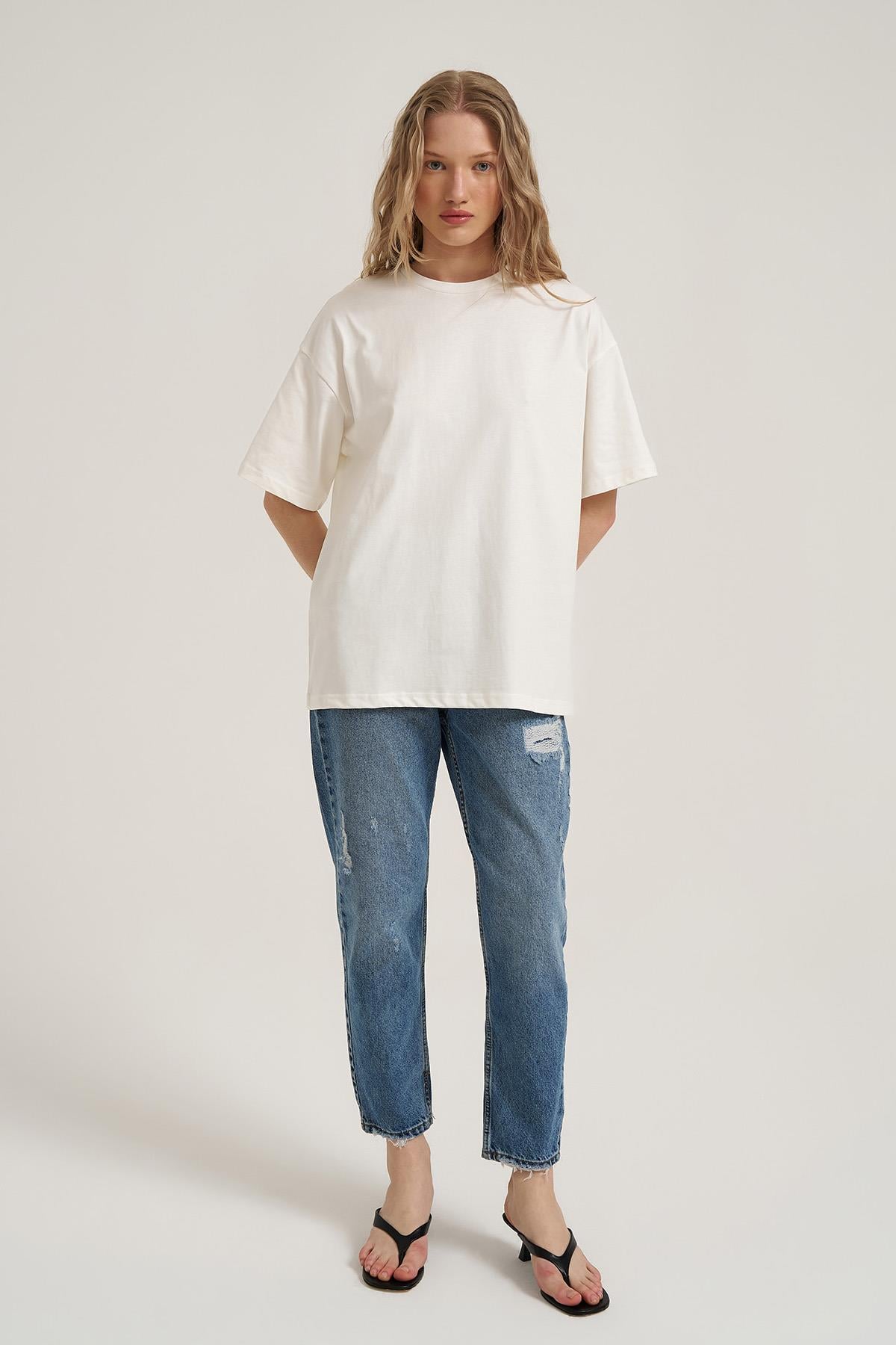 Quzu Basic T-shirt Ekru