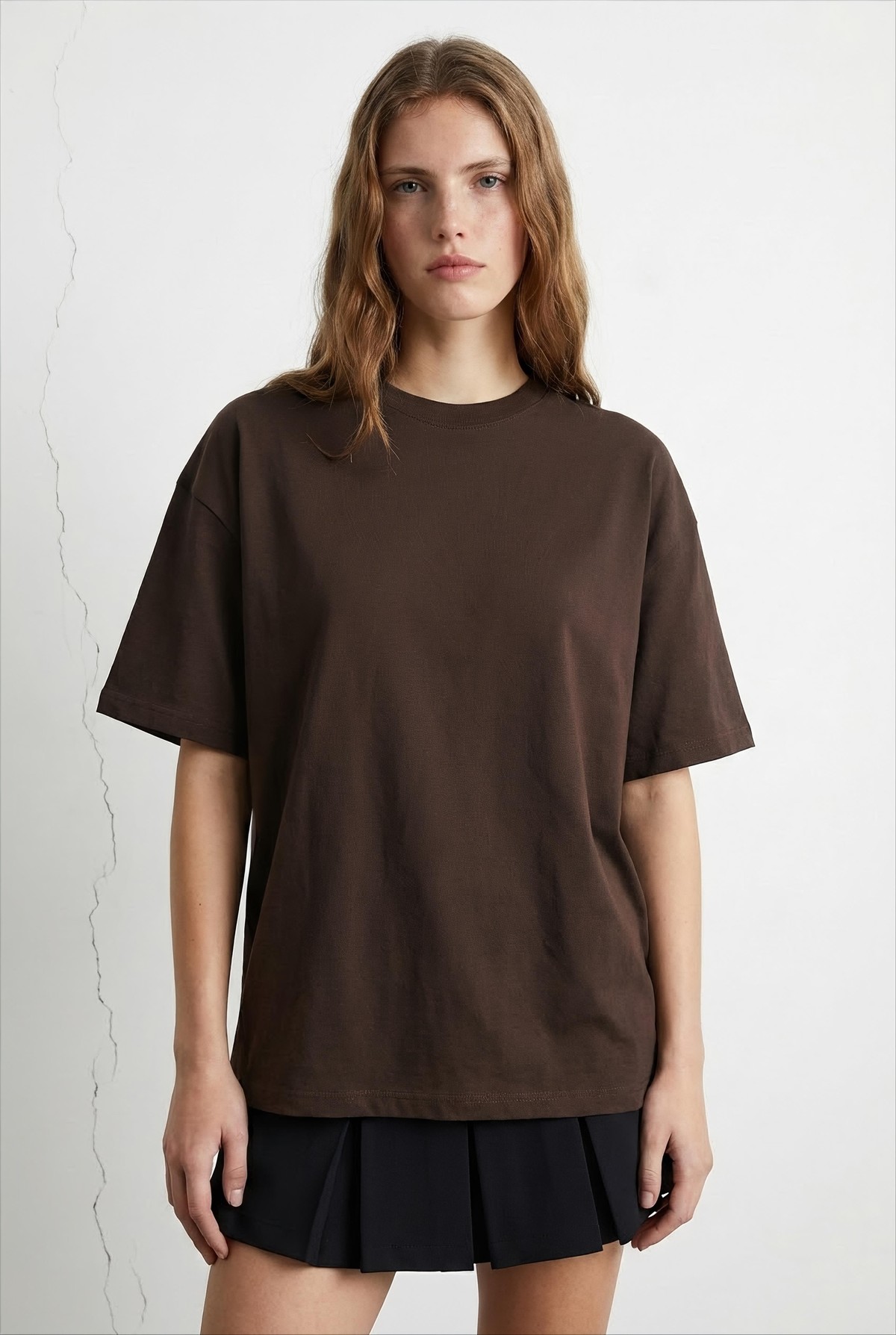 Quzu Basic T-shirt Koyu Kahve