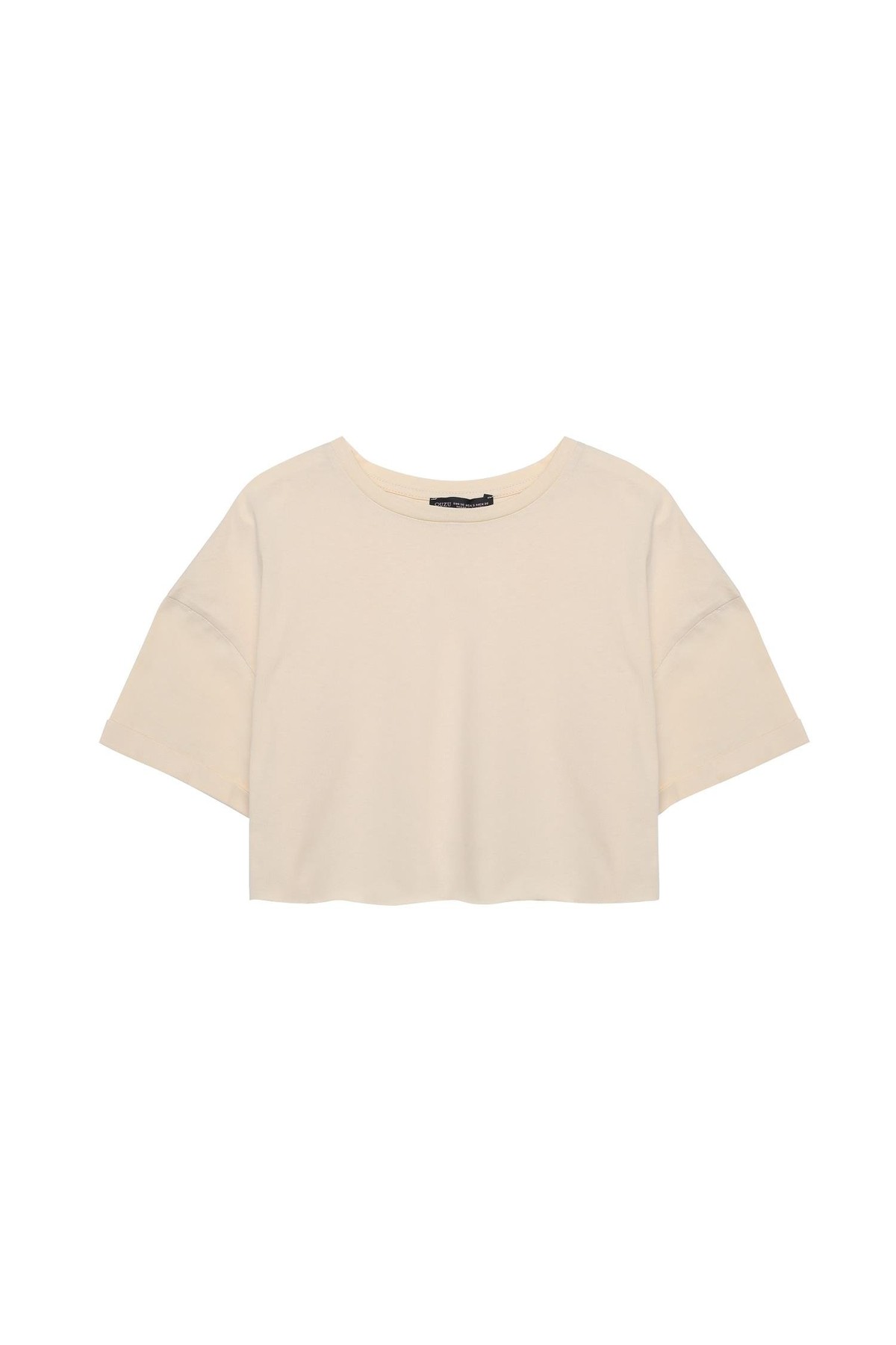 Quzu Basic Tshirt Açık Bej