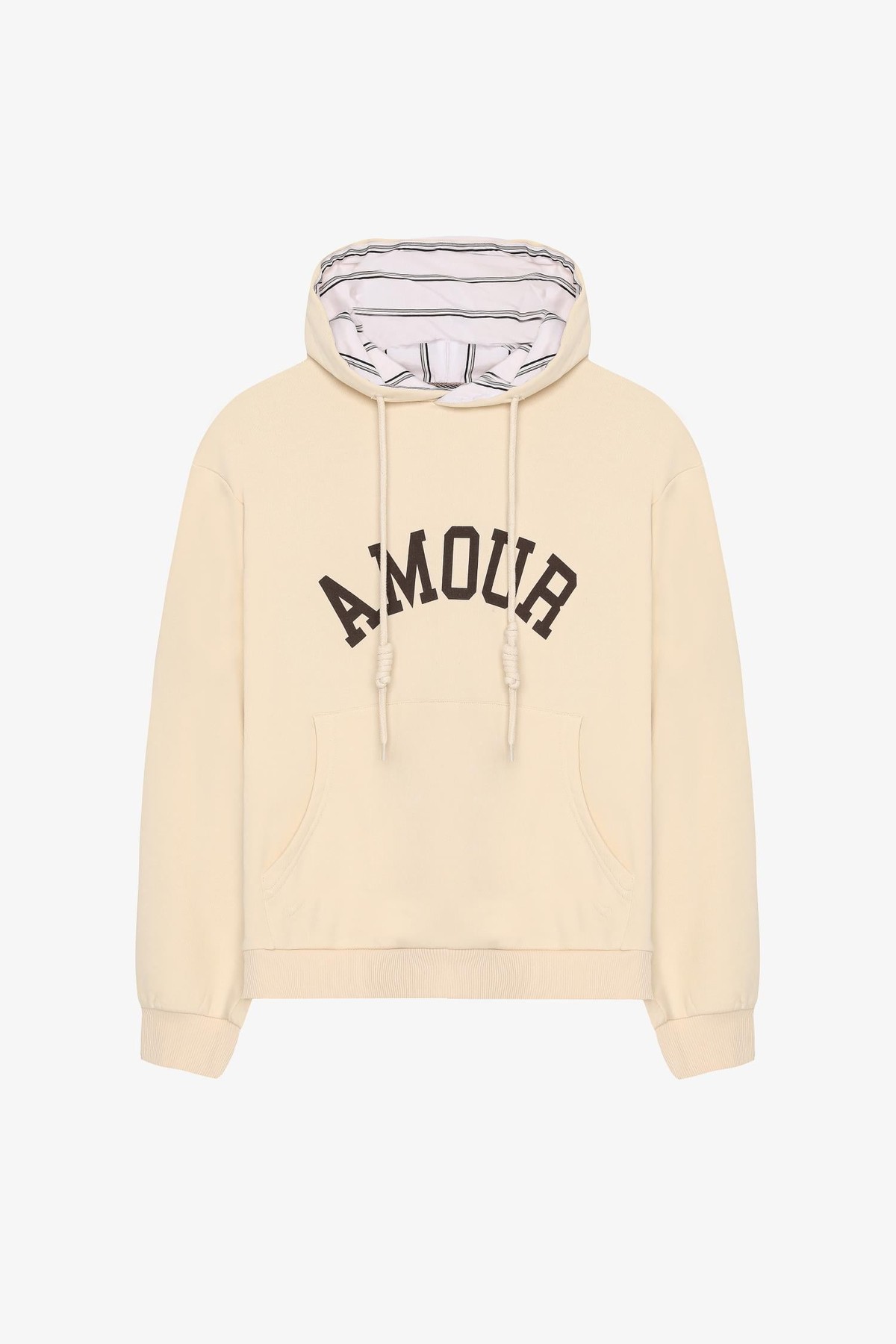 Quzu Baskılı ve Kapüşonlu Sweatshirt Bej
