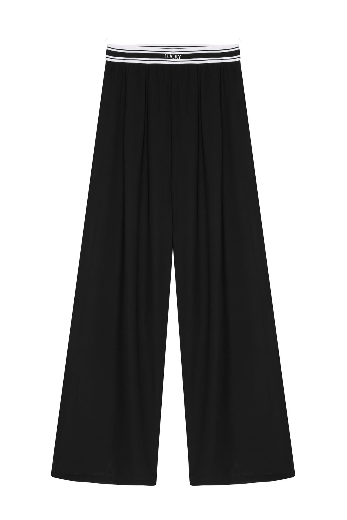 Quzu Beli Lastik Detaylı Pantolon Siyah