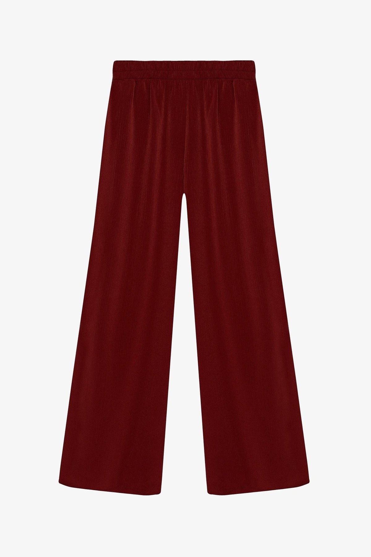 Quzu Beli Lastikli Pantolon Bordo