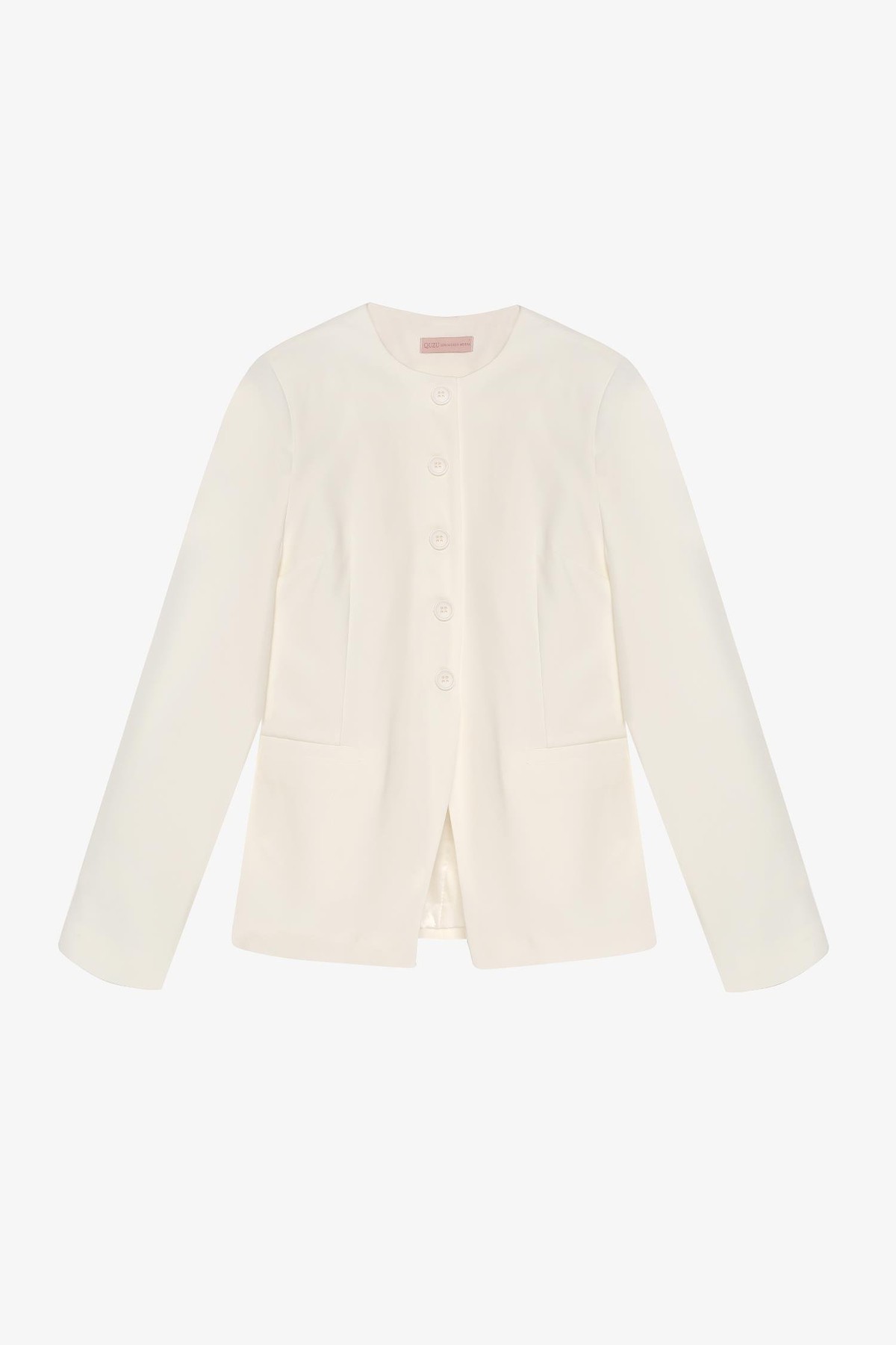 Quzu Düğme Detaylı Ceket Ekru